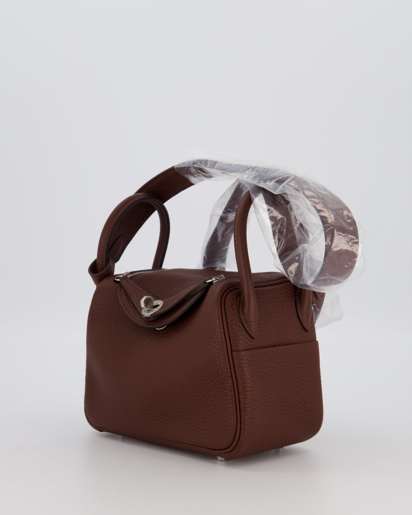 Hermes Mini Lindy Bag in Terre Togo Leather with Palladium Hardware