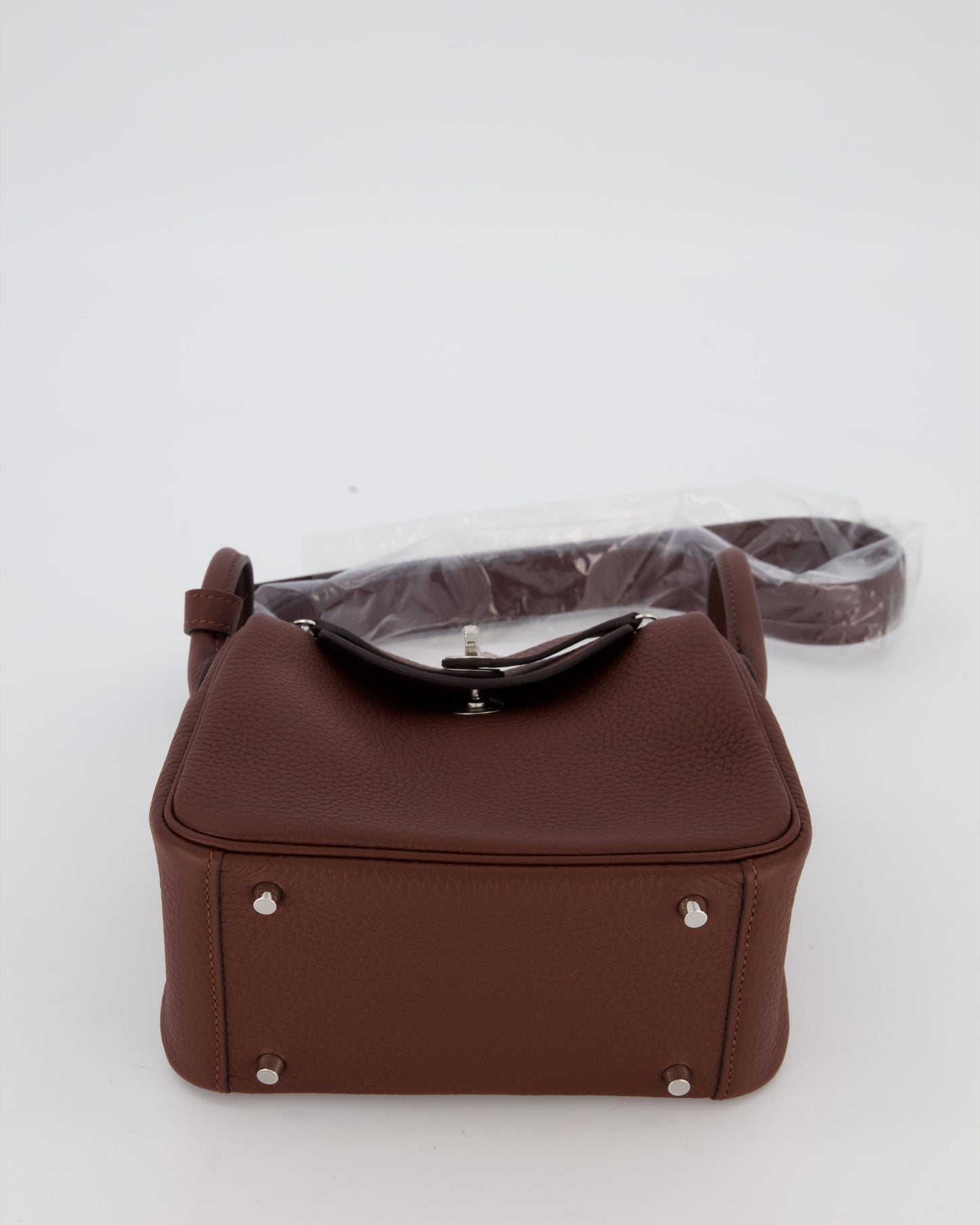 Hermes Mini Lindy Bag in Terre Togo Leather with Palladium Hardware