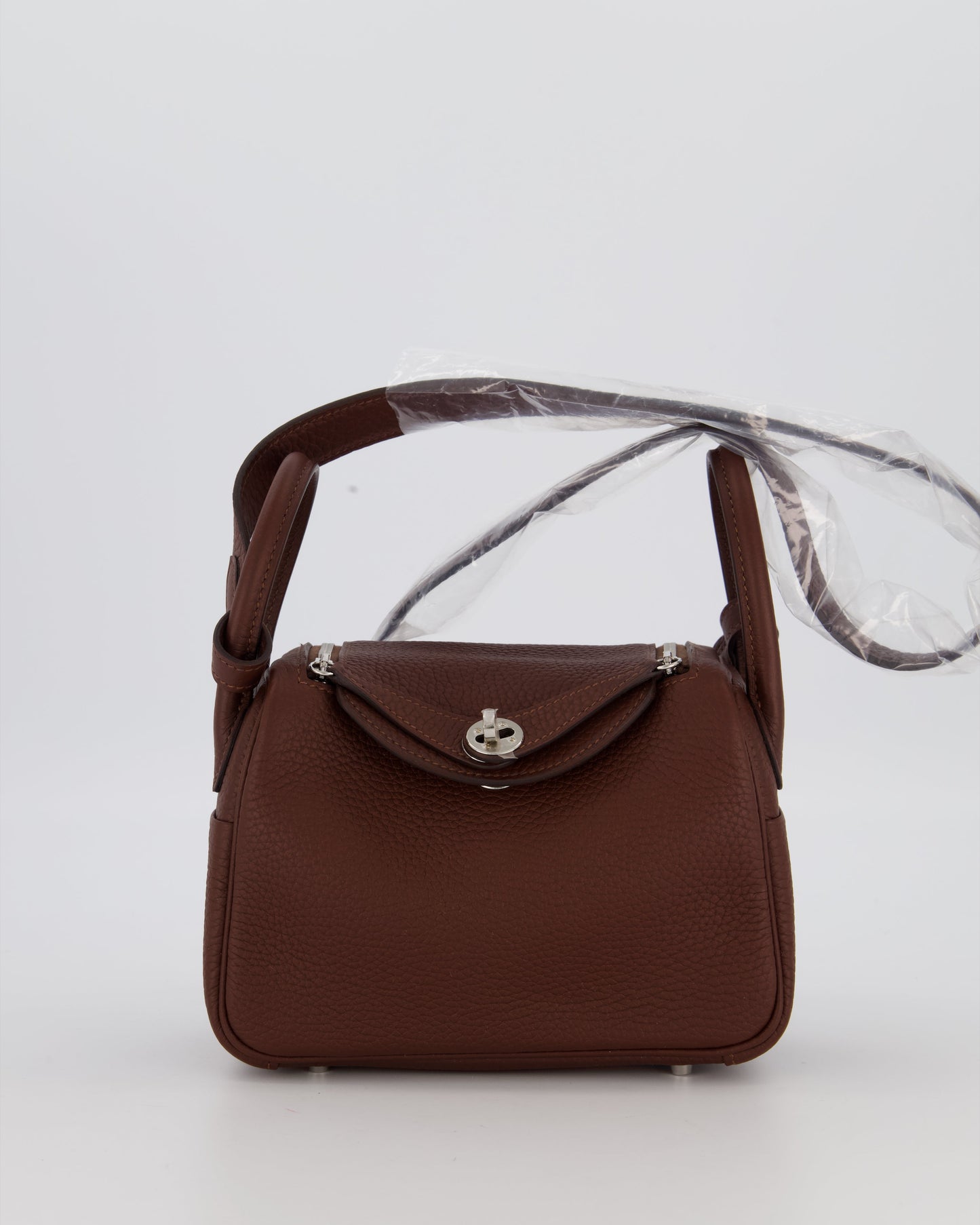Hermes Mini Lindy Bag in Terre Togo Leather with Palladium Hardware