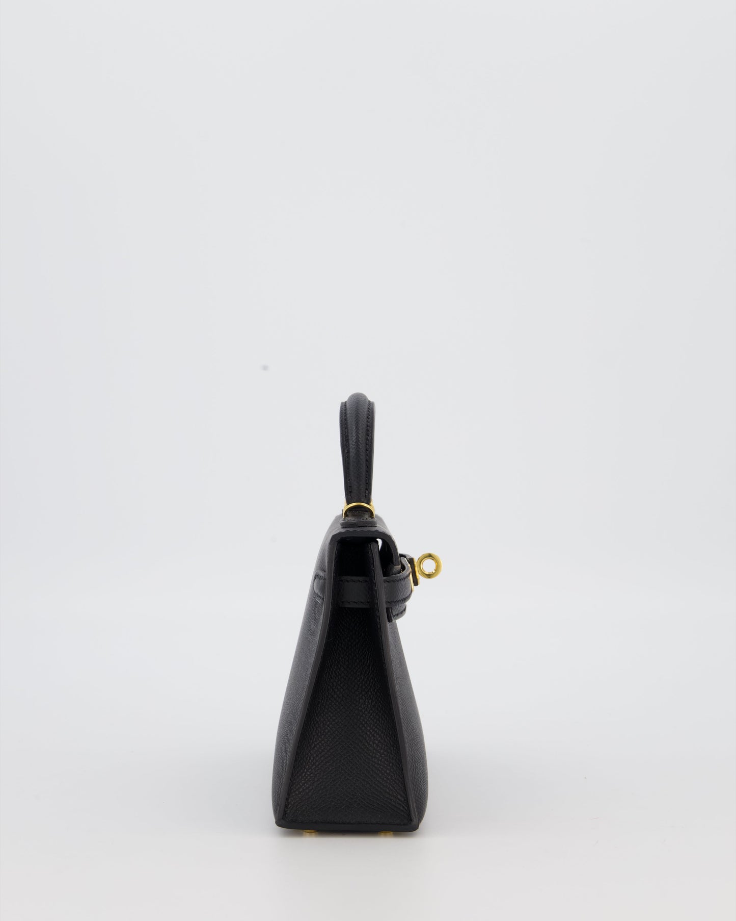 Hermes Mini Kelly II Sellier Bag Black Epsom Leather with Gold Hardware