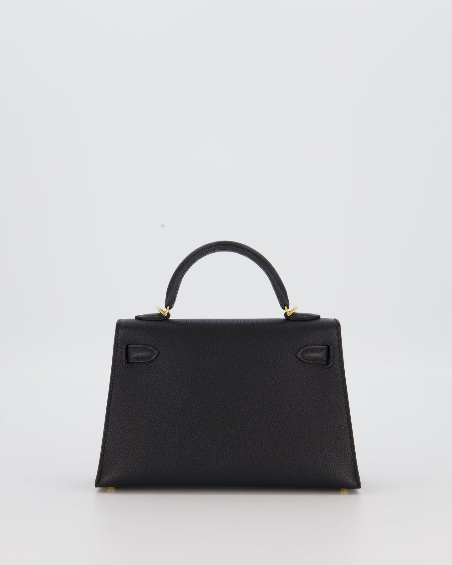 Hermes Mini Kelly II Sellier Bag Black Epsom Leather with Gold Hardware