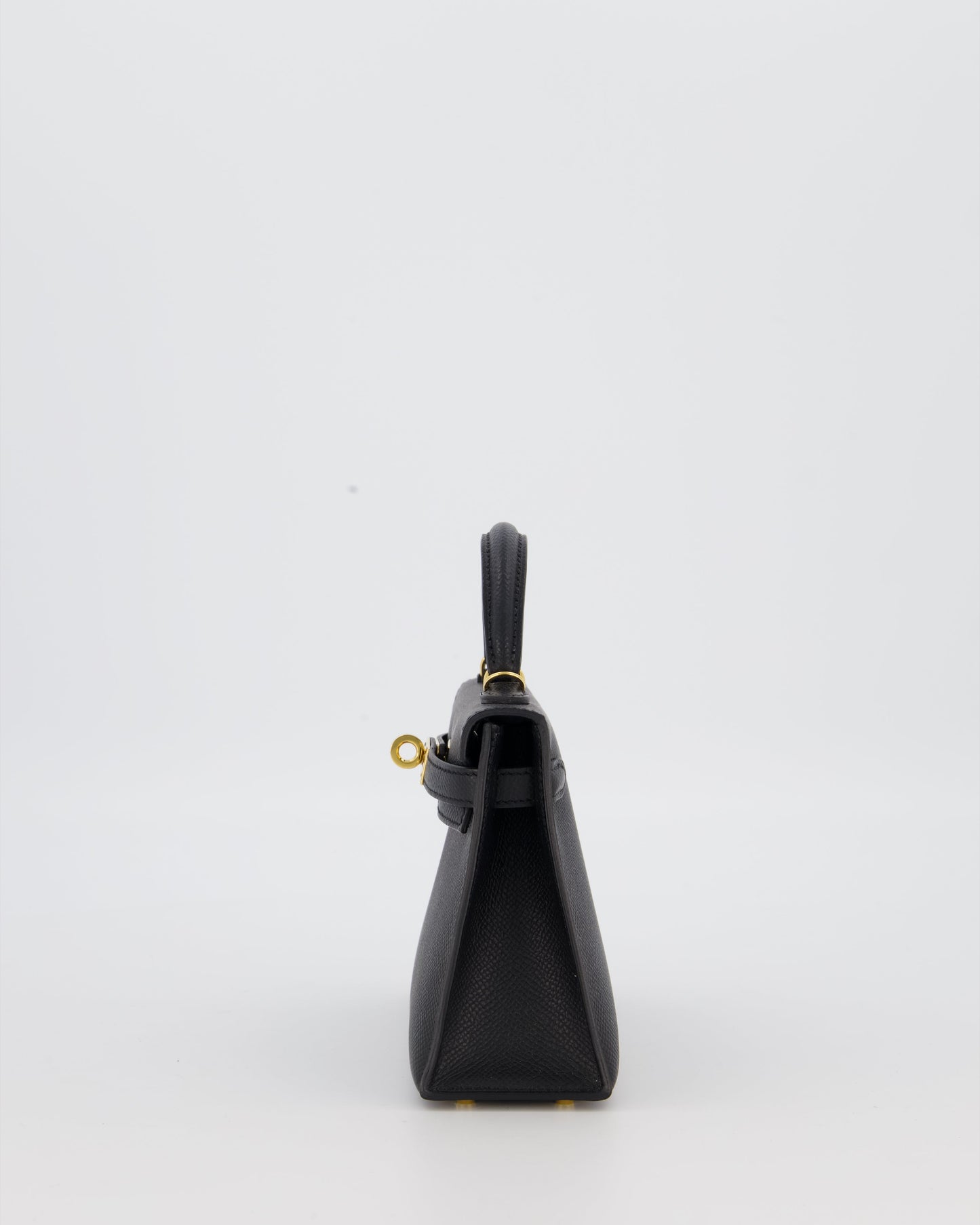 Hermes Mini Kelly II Sellier Bag Black Epsom Leather with Gold Hardware