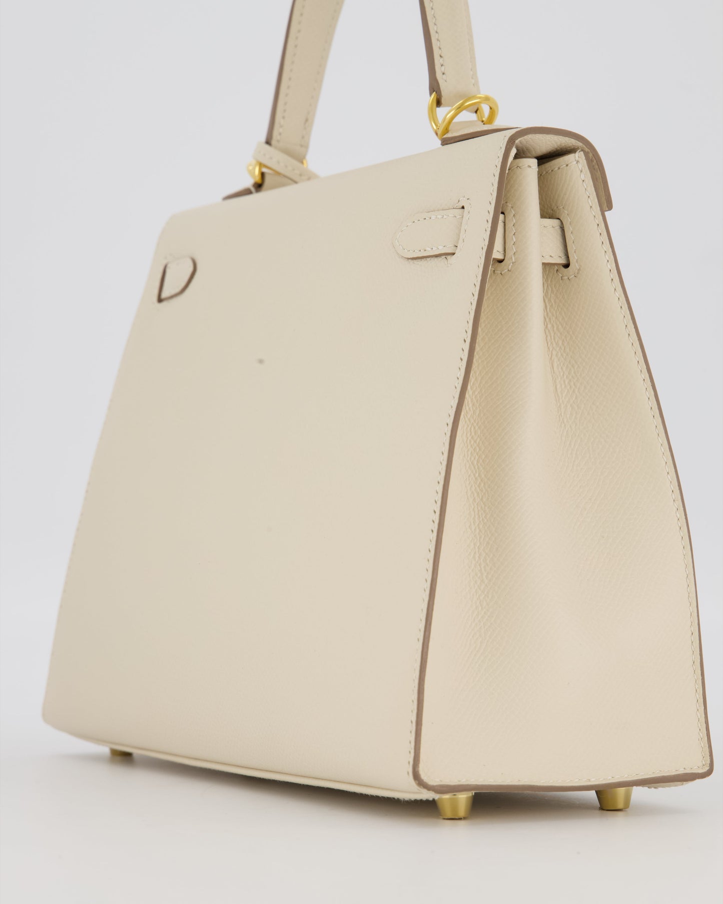 Hermes Kelly 25 Sellier Bag in Craie Epsom Leather and Gold Hardware