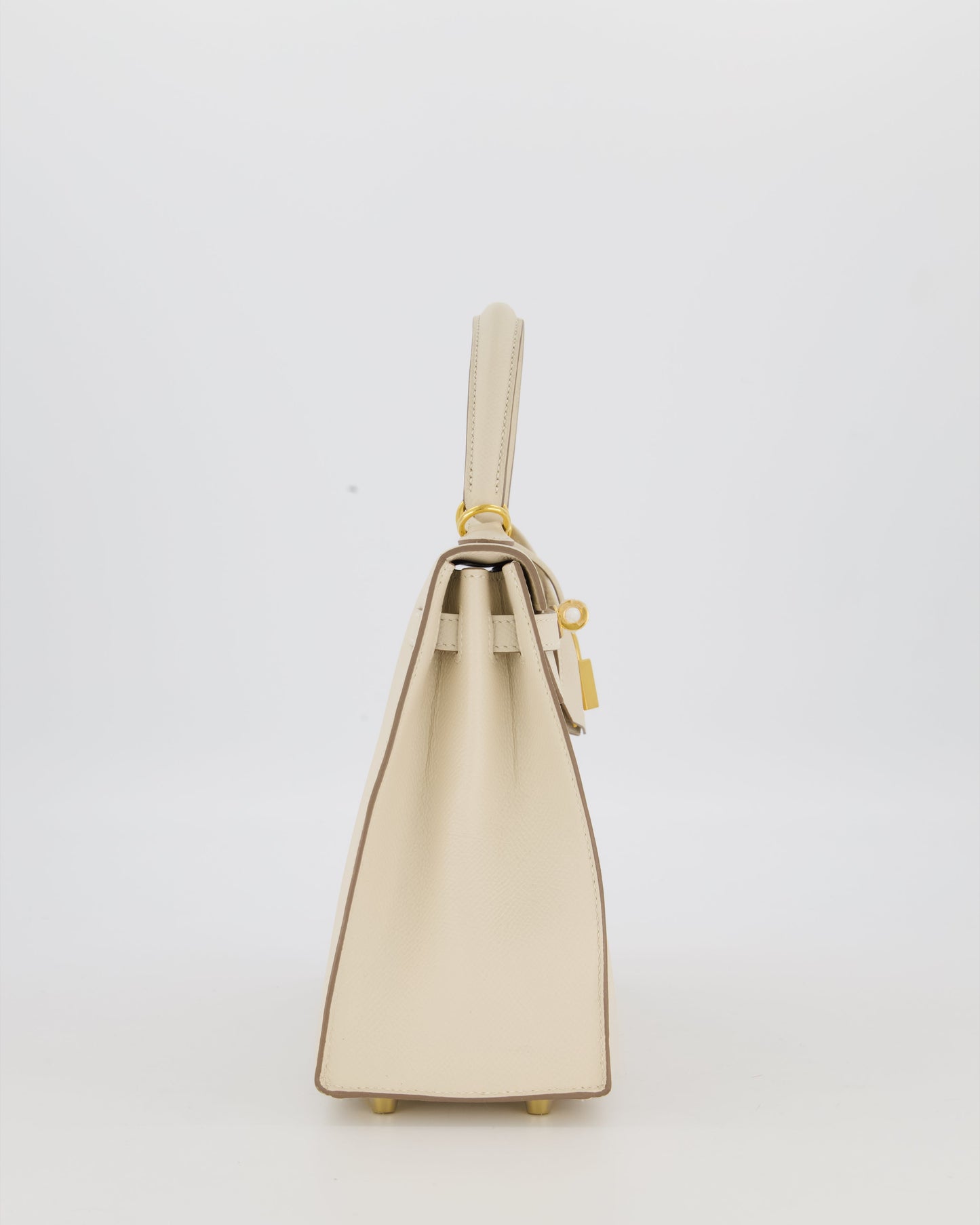 Hermes Kelly 25 Sellier Bag in Craie Epsom Leather and Gold Hardware