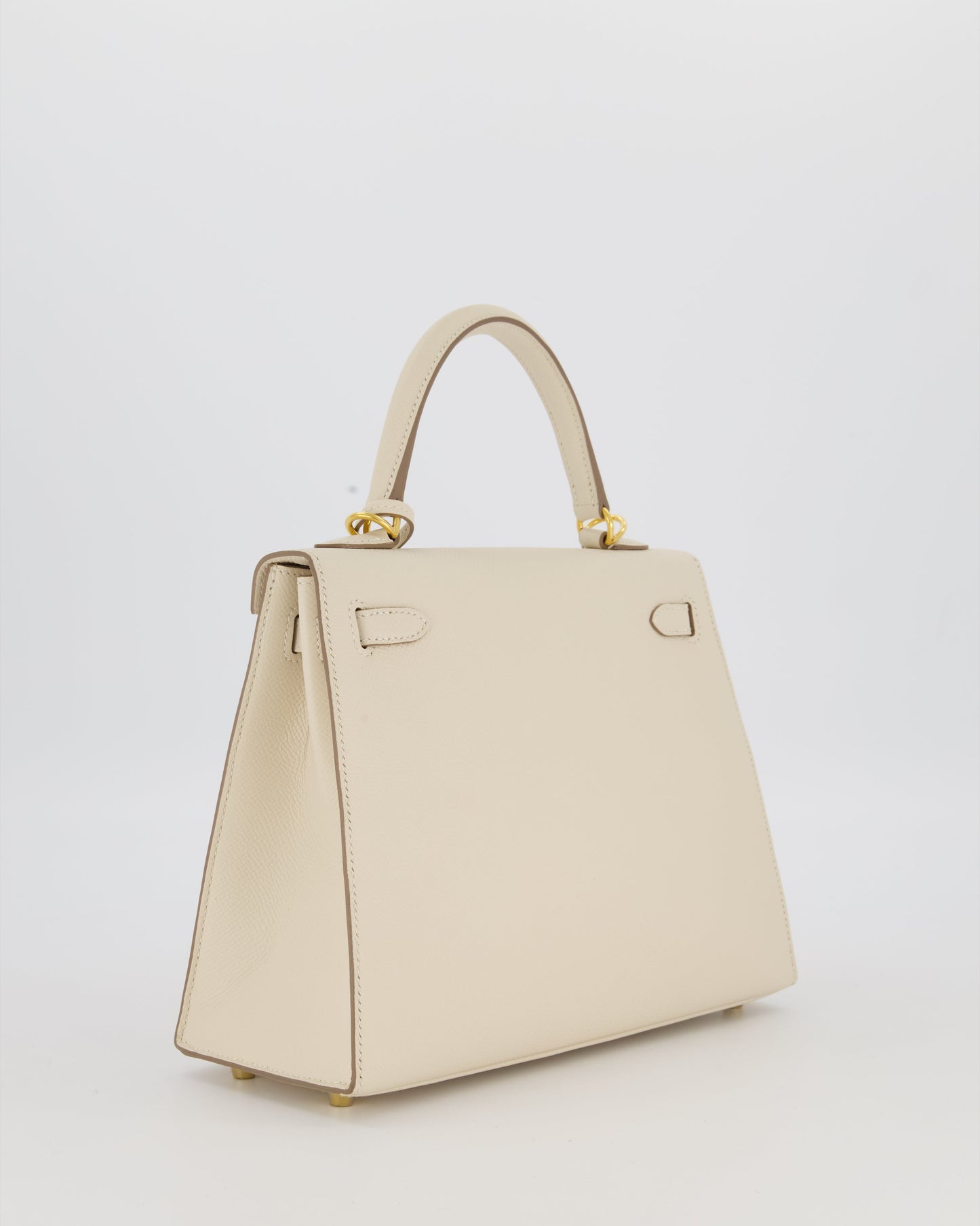 Hermes Kelly 25 Sellier Bag in Craie Epsom Leather and Gold Hardware