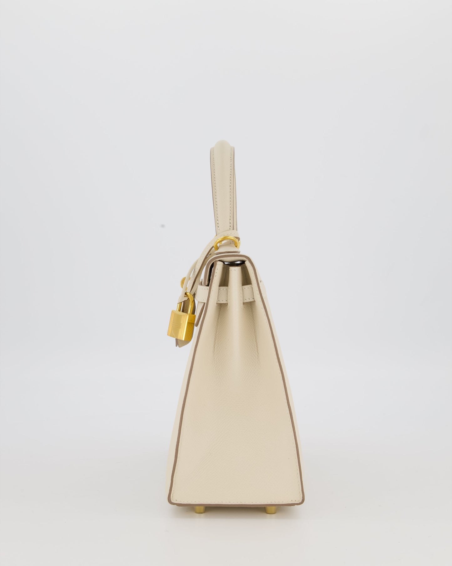 Hermes Kelly 25 Sellier Bag in Craie Epsom Leather and Gold Hardware
