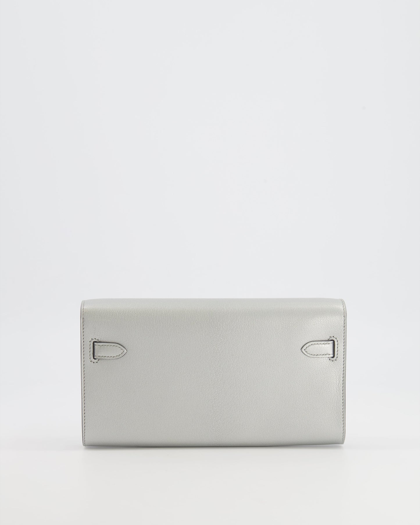 *RARE* Hermes Kelly To Go Bag in Argent Chevre Chamkilight Leather with Palladium Hardware