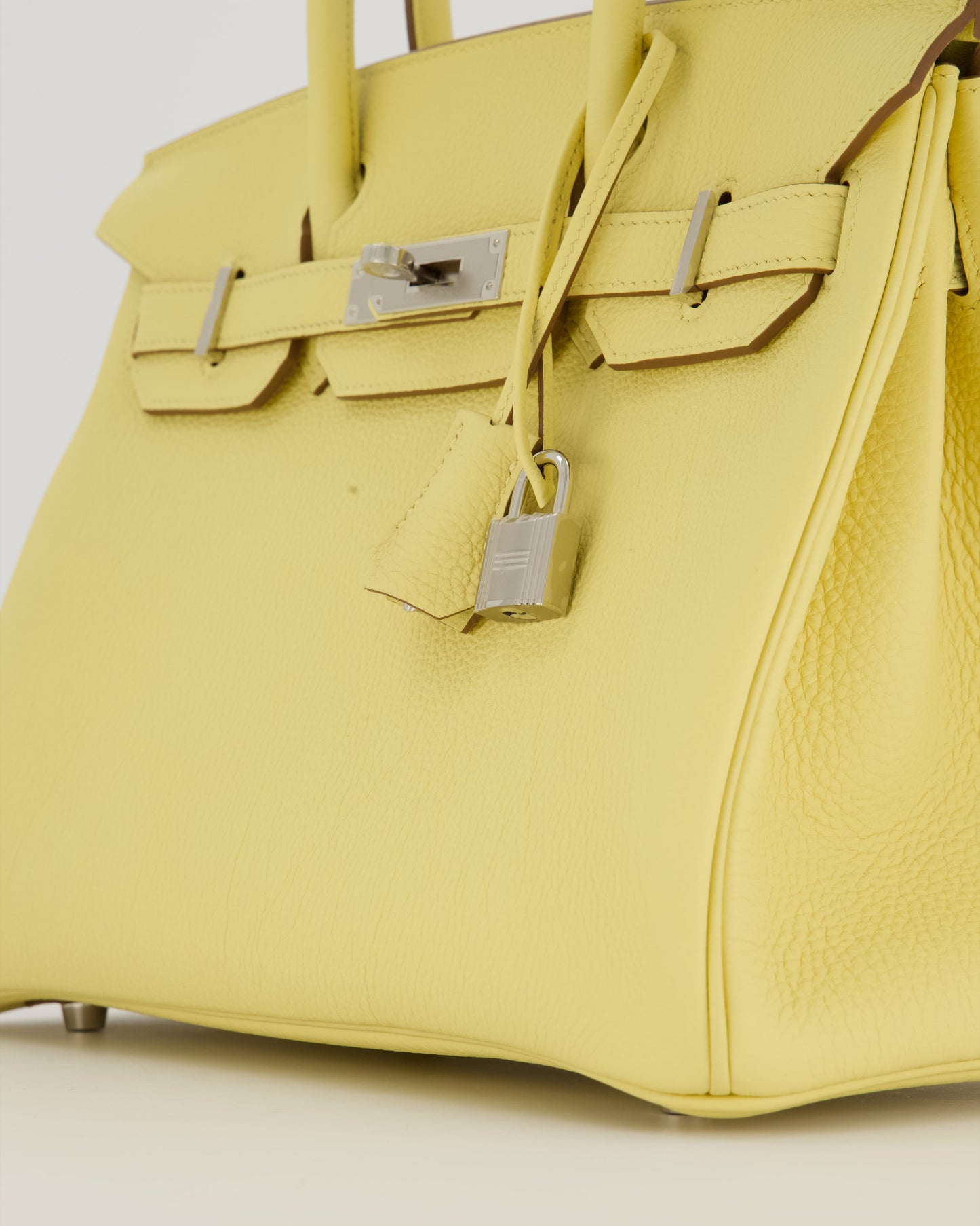 Hermes Birkin 30 Retourne Bag in Jaune Poussin Togo Leather with Palladium Hardware