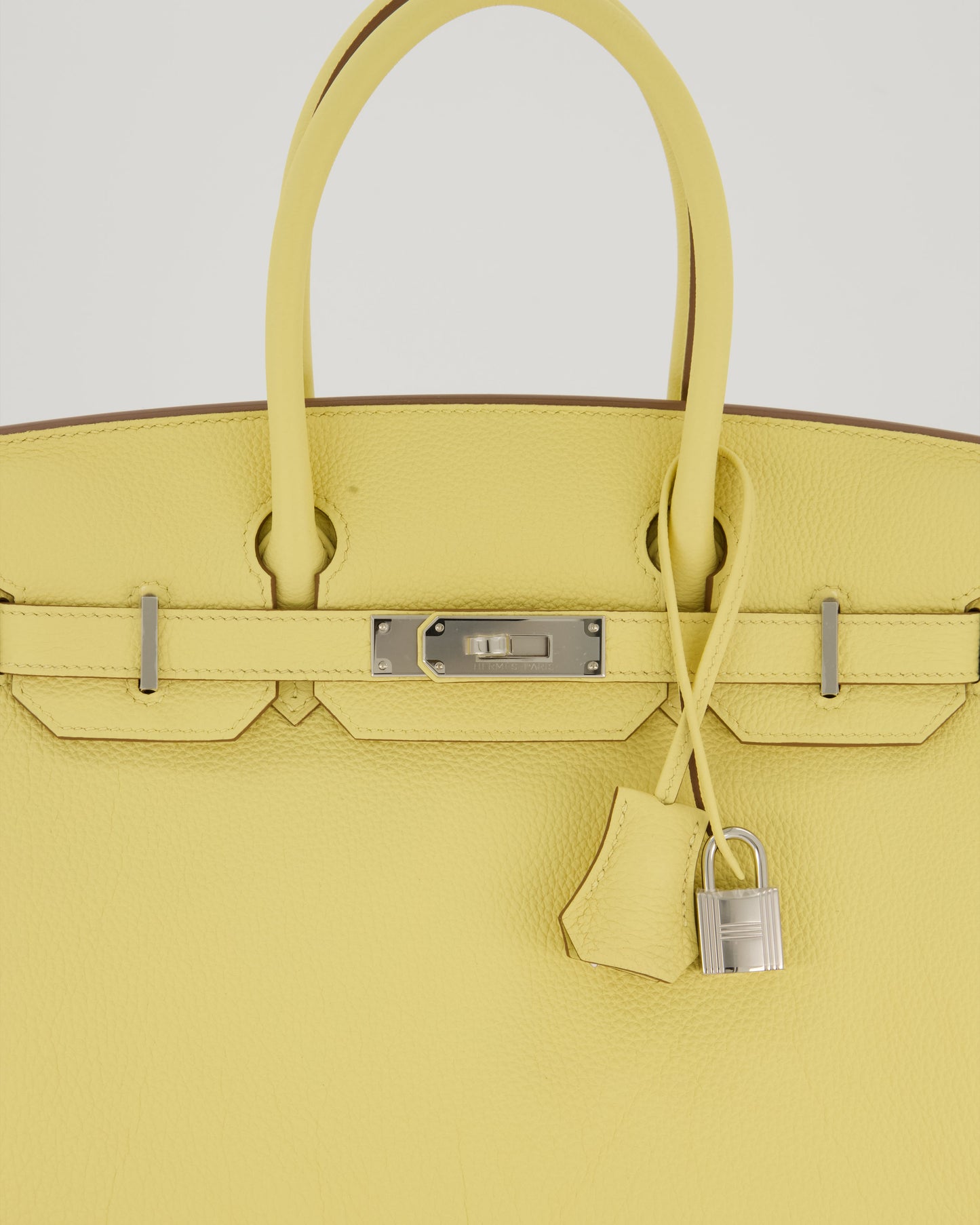 Hermes Birkin 30 Retourne Bag in Jaune Poussin Togo Leather with Palladium Hardware