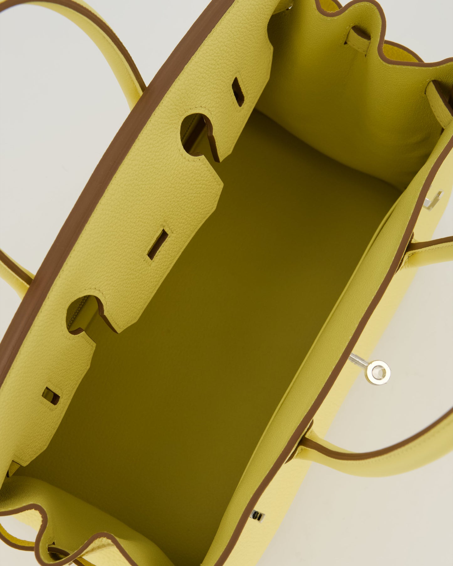 Hermes Birkin 30 Retourne Bag in Jaune Poussin Togo Leather with Palladium Hardware