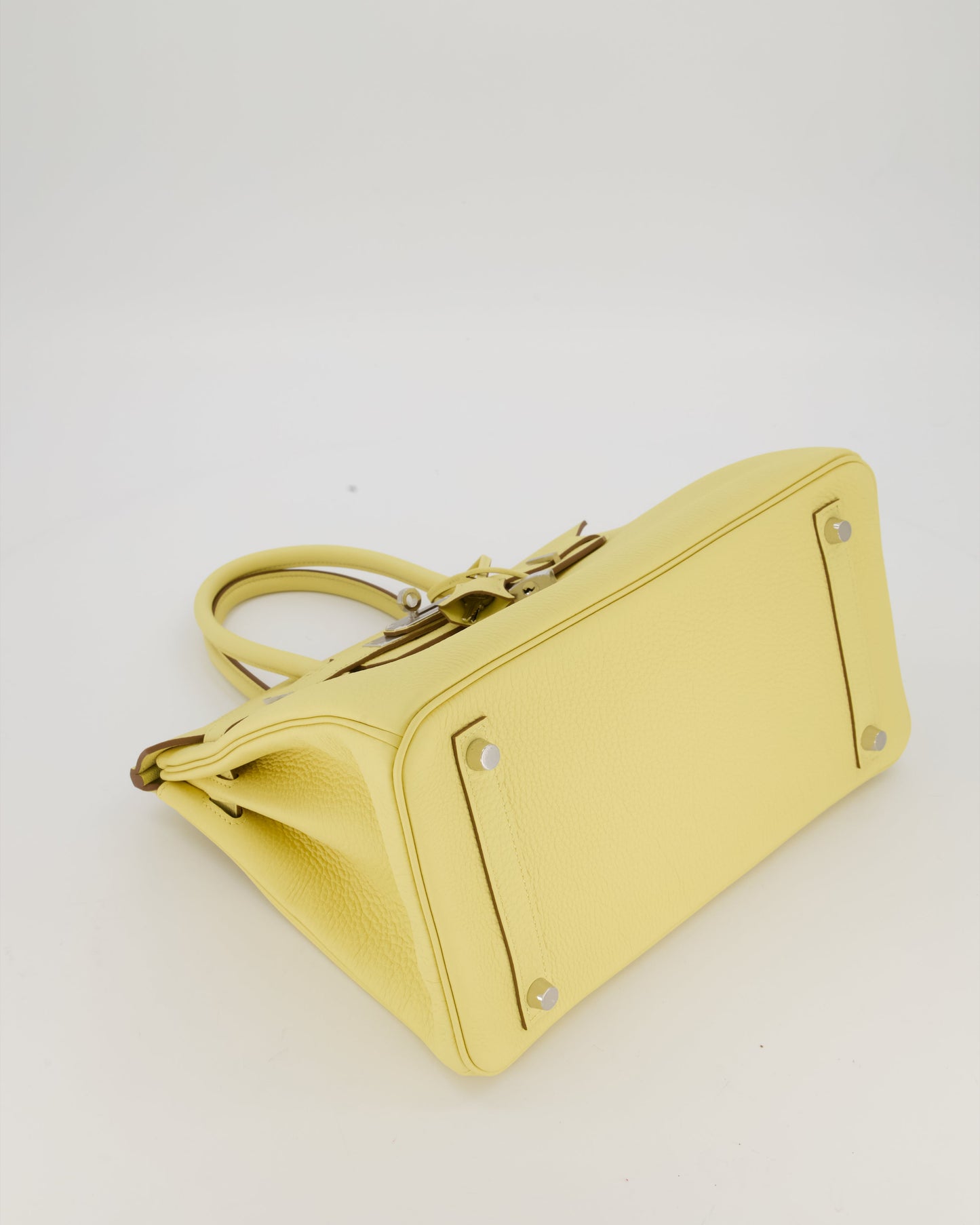 Hermes Birkin 30 Retourne Bag in Jaune Poussin Togo Leather with Palladium Hardware