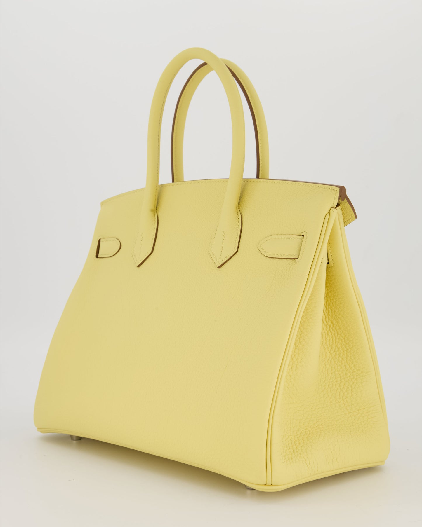 Hermes Birkin 30 Retourne Bag in Jaune Poussin Togo Leather with Palladium Hardware