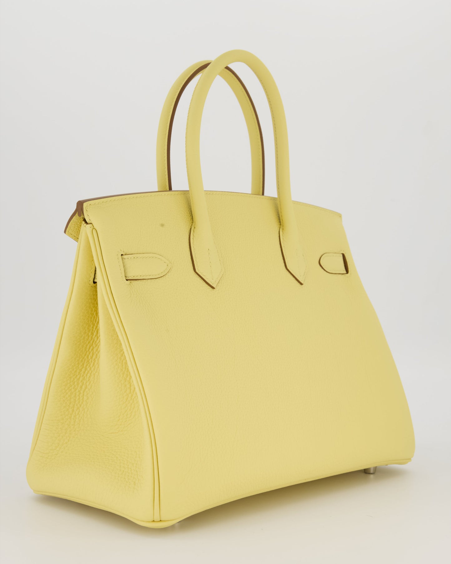 Hermes Birkin 30 Retourne Bag in Jaune Poussin Togo Leather with Palladium Hardware