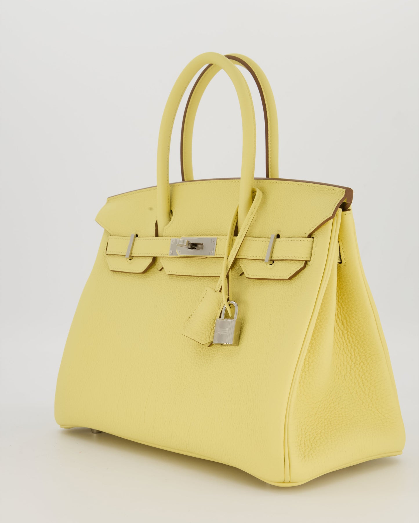 Hermes Birkin 30 Retourne Bag in Jaune Poussin Togo Leather with Palladium Hardware