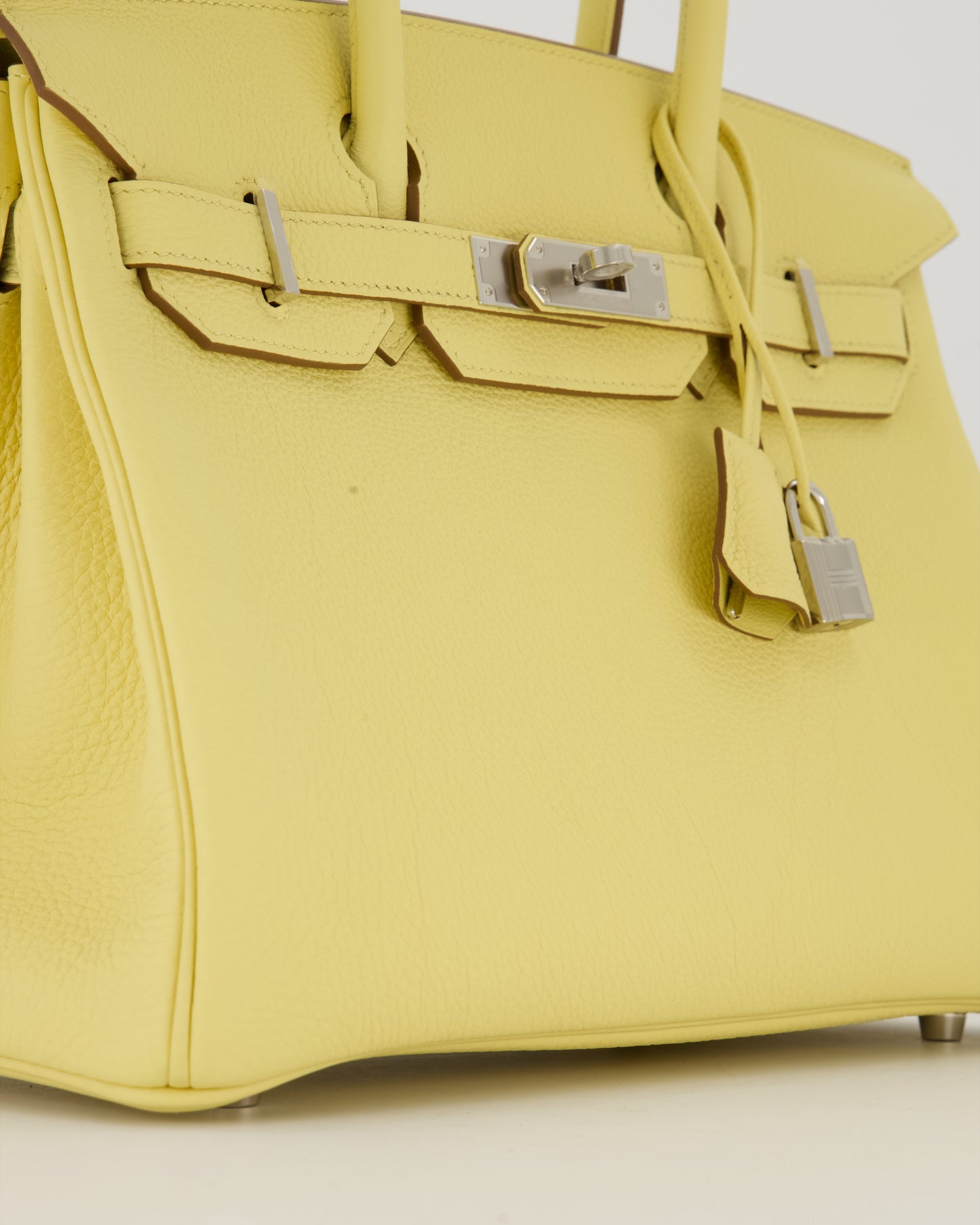 Hermes Birkin 30 Retourne Bag in Jaune Poussin Togo Leather with Palladium Hardware