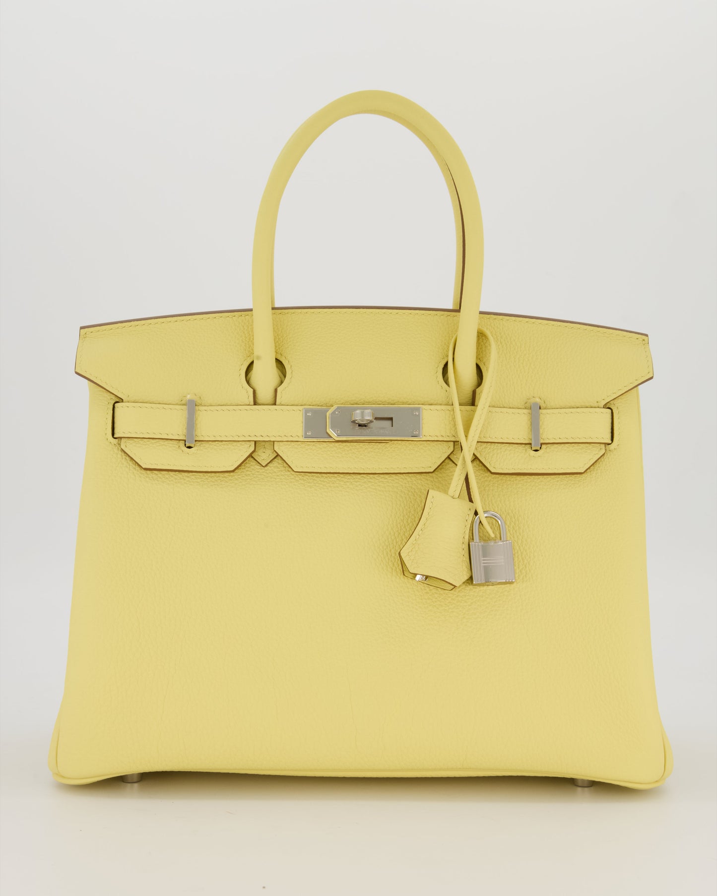 Hermes Birkin 30 Retourne Bag in Jaune Poussin Togo Leather with Palladium Hardware