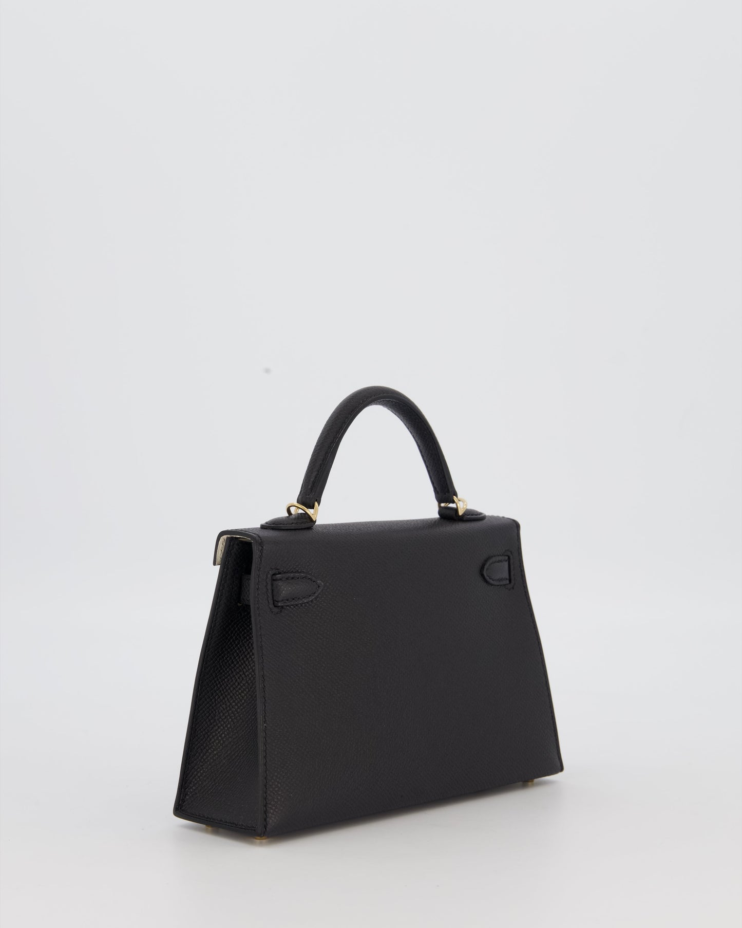 *SUPER RARE* Hermes HSS Mini Kelly II 20 Verso Bag in Noir Epsom Leather with Permabrass Hardware and Nata Interior
