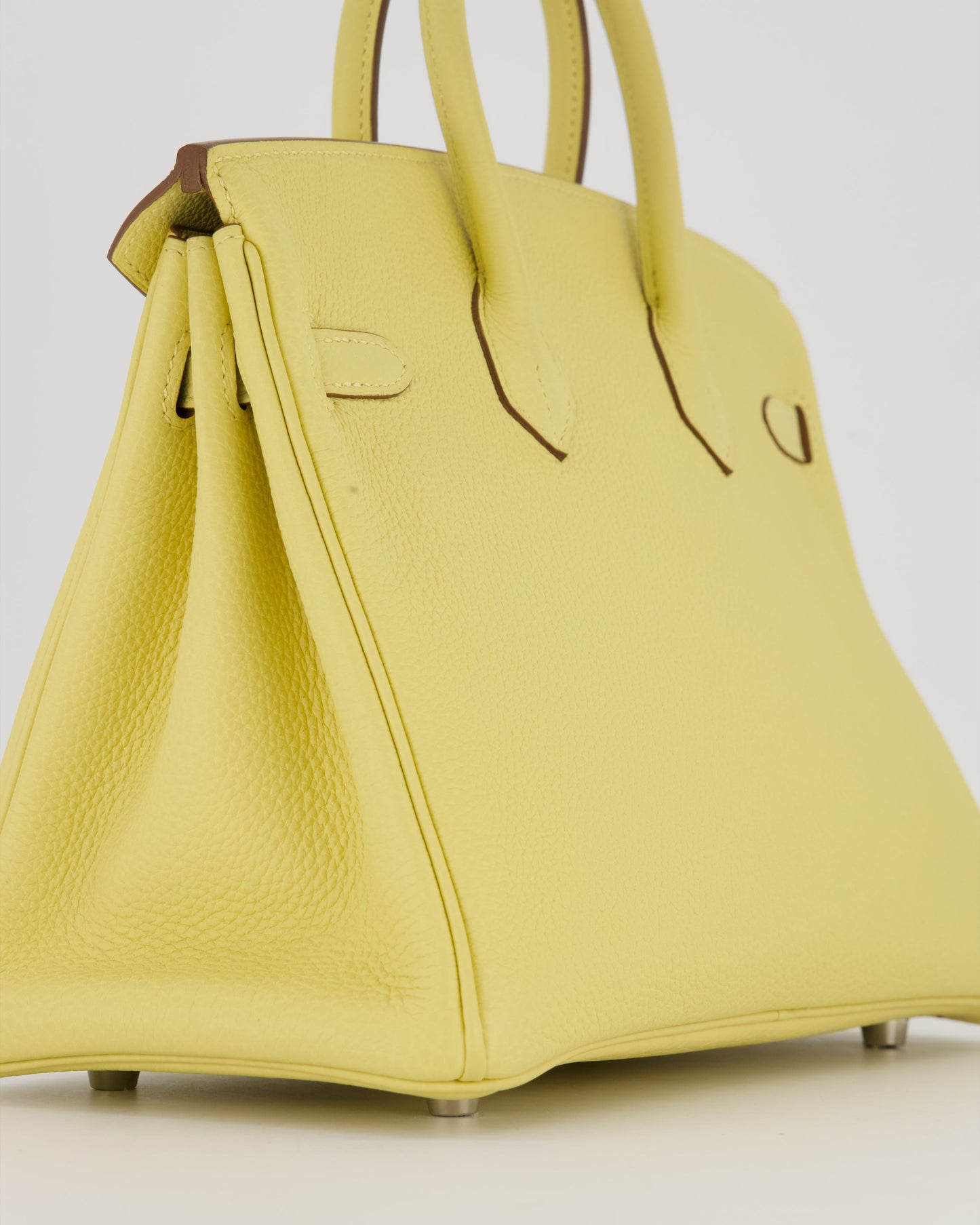 Hermes Birkin 25 Retourne Bag in Jaune Poussin Togo Leather with Palladium Hardware