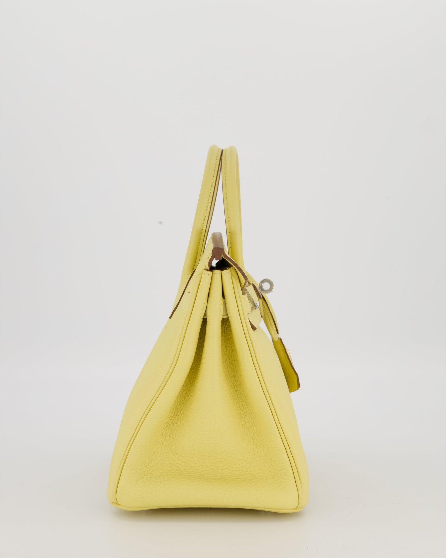 Hermes Birkin 25 Retourne Bag in Jaune Poussin Togo Leather with Palladium Hardware