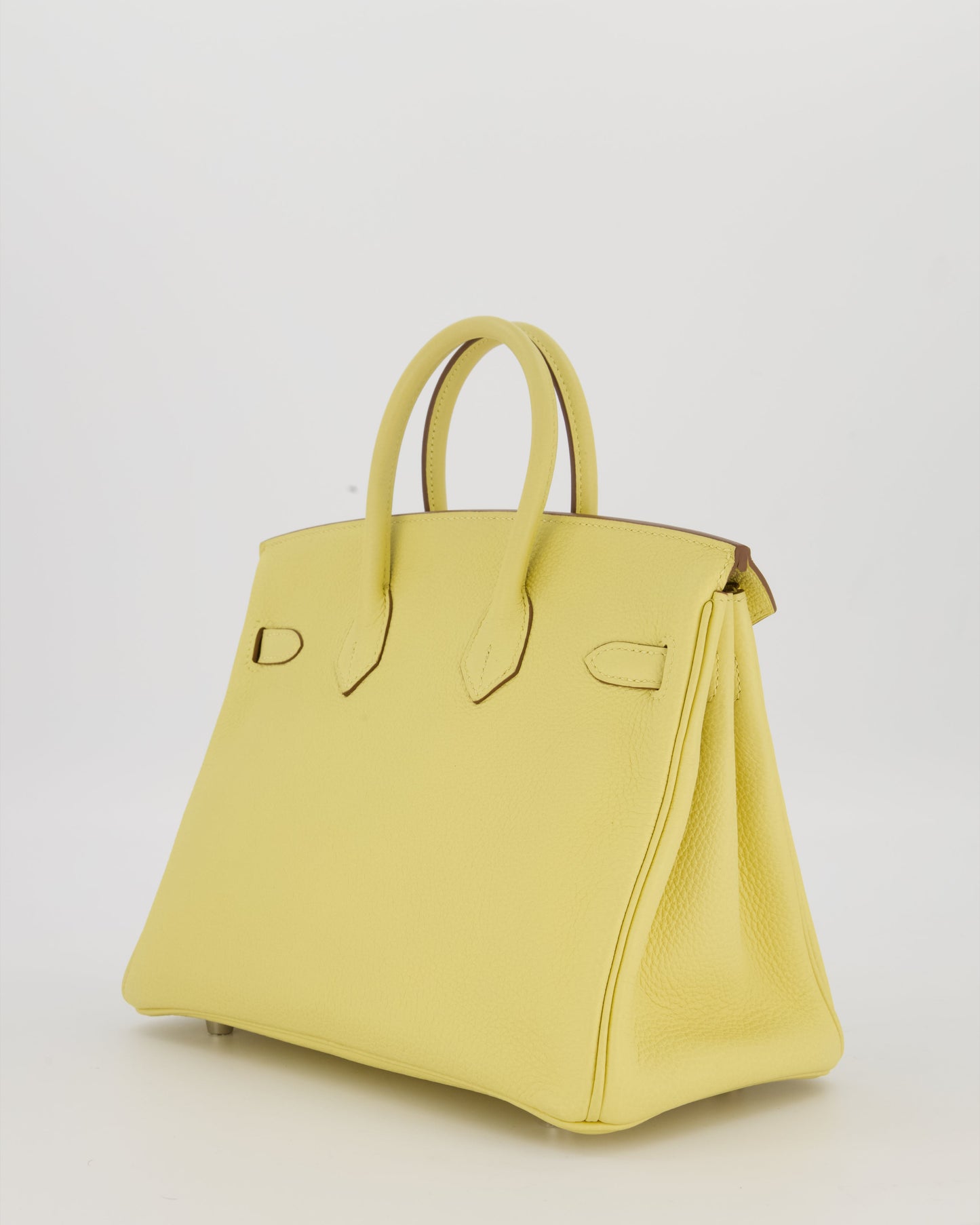 Hermes Birkin 25 Retourne Bag in Jaune Poussin Togo Leather with Palladium Hardware