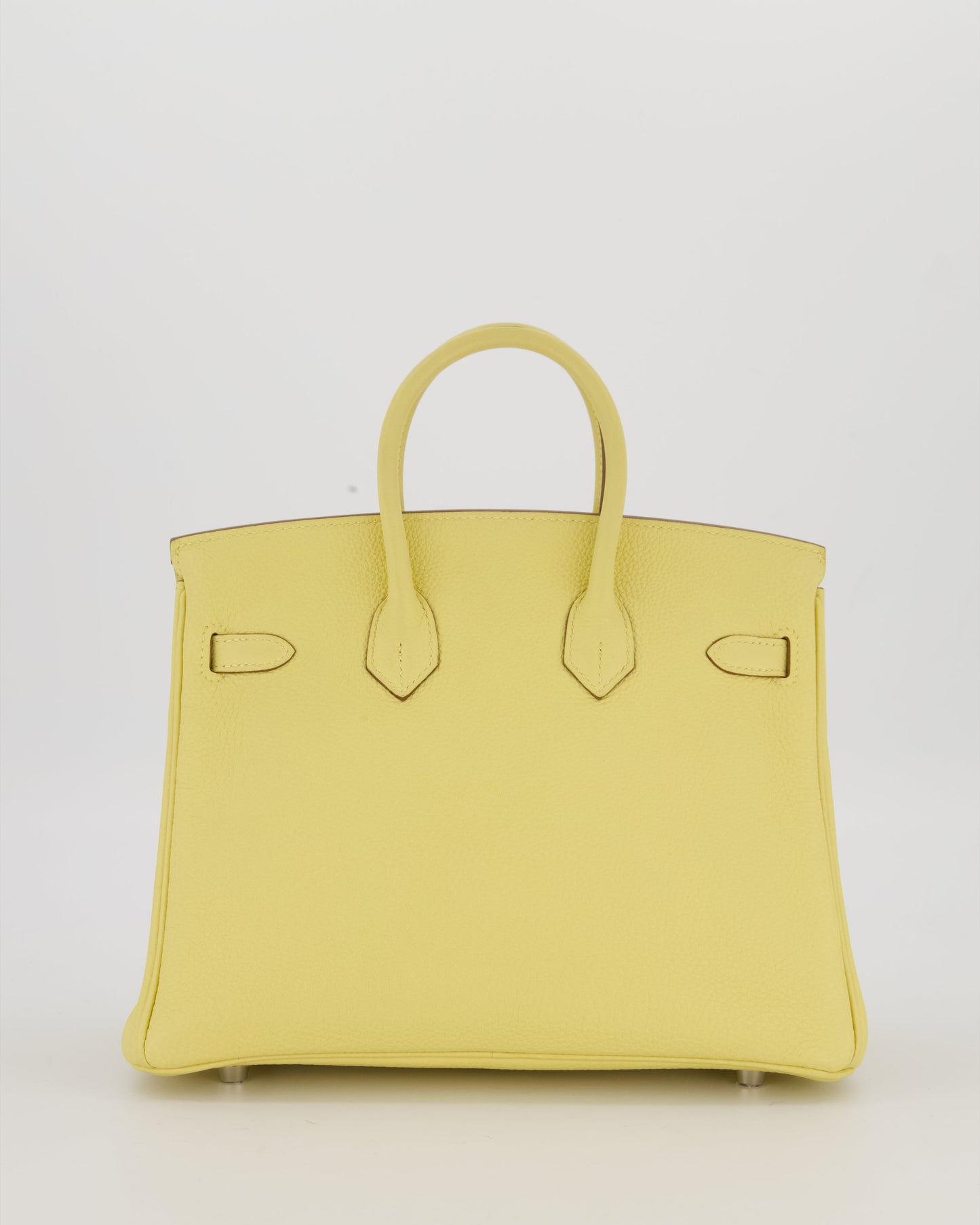 Hermes Birkin 25 Retourne Bag in Jaune Poussin Togo Leather with Palladium Hardware
