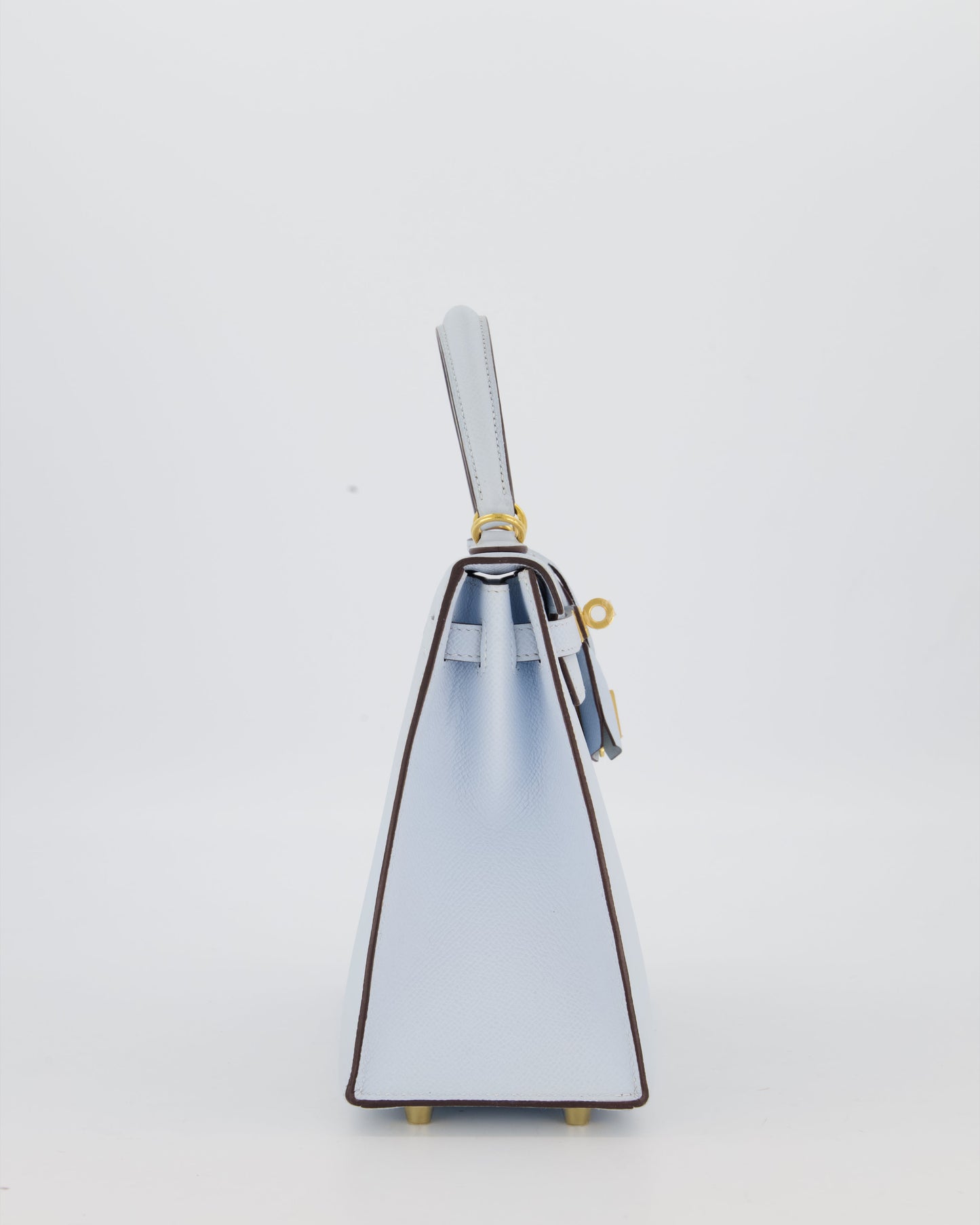 Hermes Kelly 25 Sellier Bag in Bleu Brume Epsom Leather with Gold Hardware