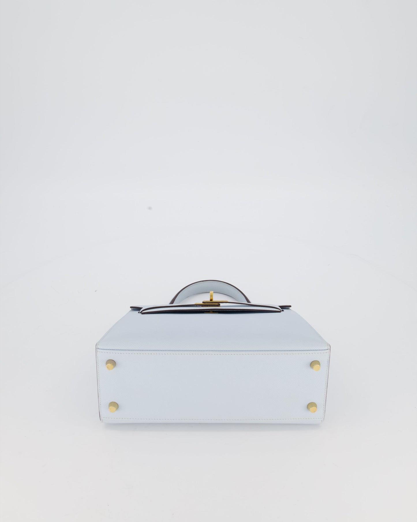 Hermes Kelly 25 Sellier Bag in Bleu Brume Epsom Leather with Gold Hardware