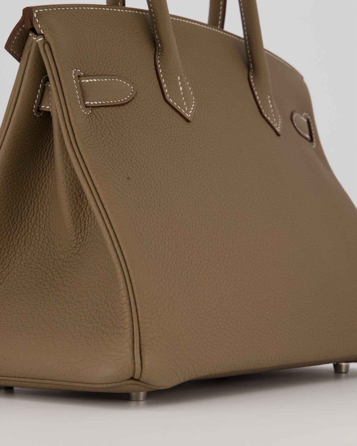 Hermes Birkin 30 Retourne Bag in Etoupe Togo Leather with Palladium Hardware