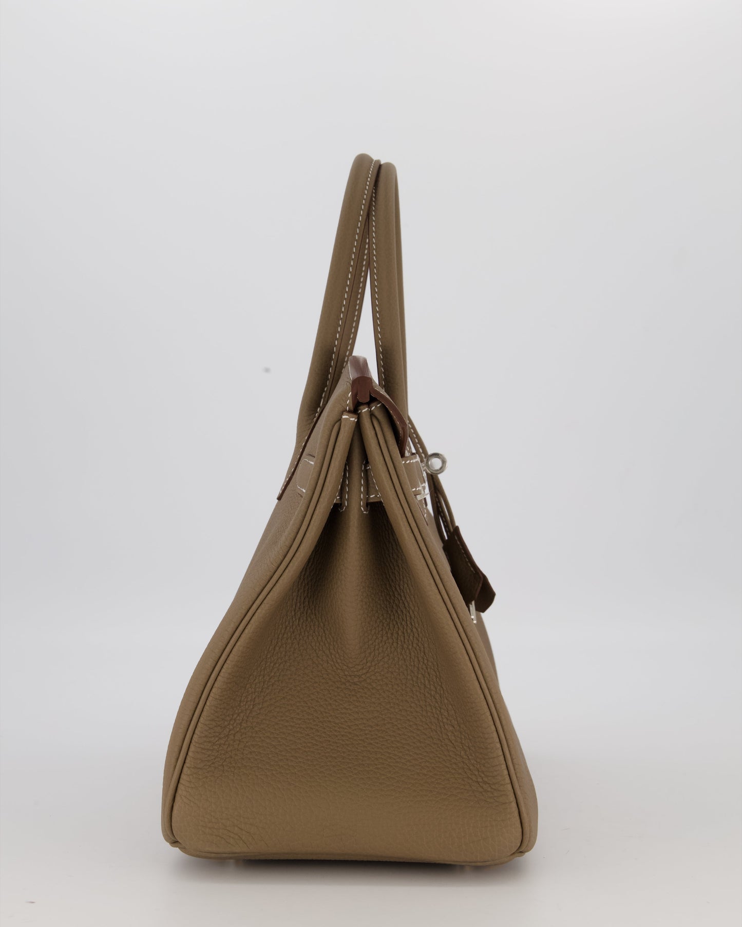 Hermes Birkin 30 Retourne Bag in Etoupe Togo Leather with Palladium Hardware