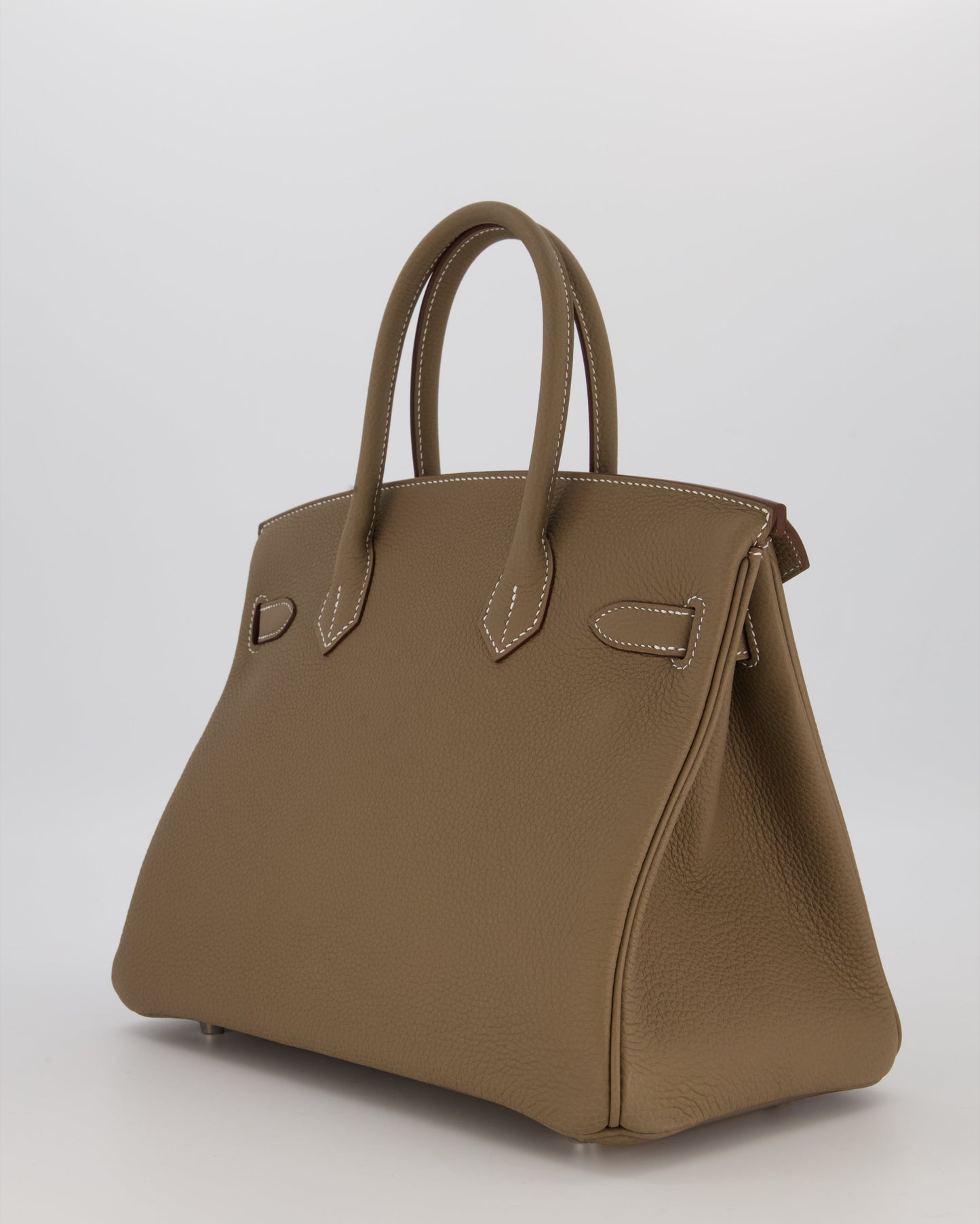 Hermes Birkin 30 Retourne Bag in Etoupe Togo Leather with Palladium Hardware