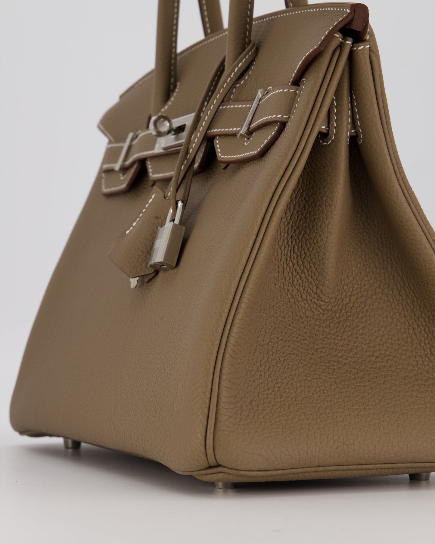 Hermes Birkin 30 Retourne Bag in Etoupe Togo Leather with Palladium Hardware