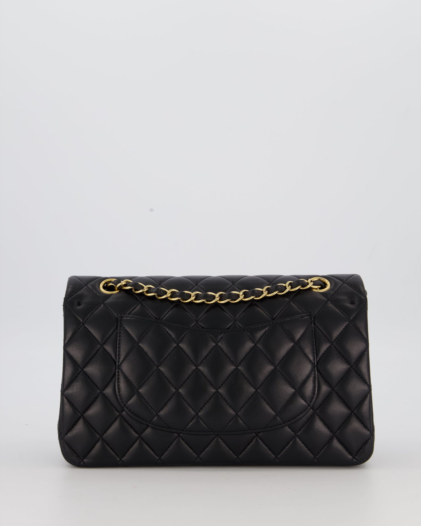 Chanel Black Medium Classic Double Flap Bag in Lambskin Leather with Gold Hardware