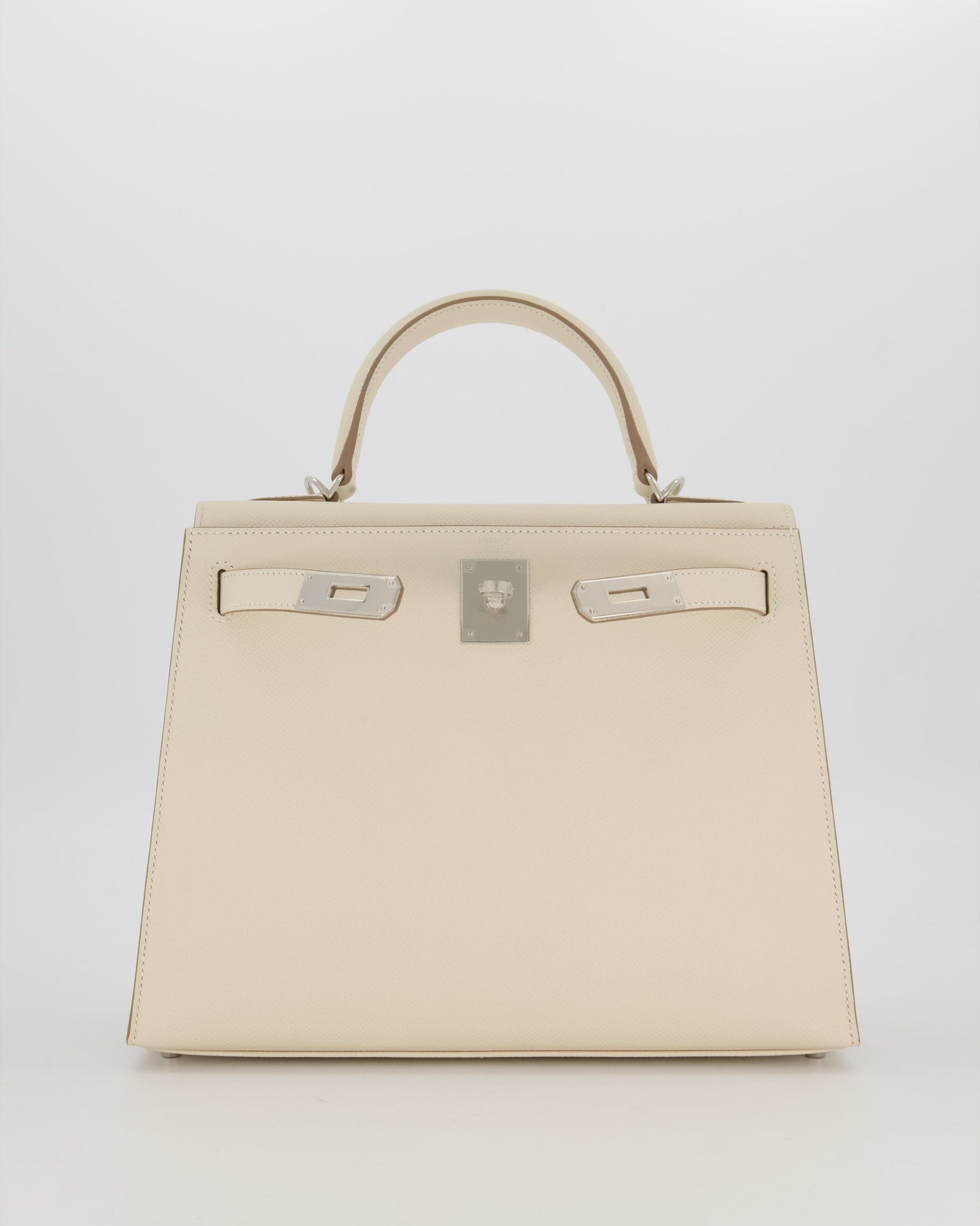 *HOT* Hermes Kelly 28 Sellier Bag in Craie Epsom Leather with Palladium Hardware