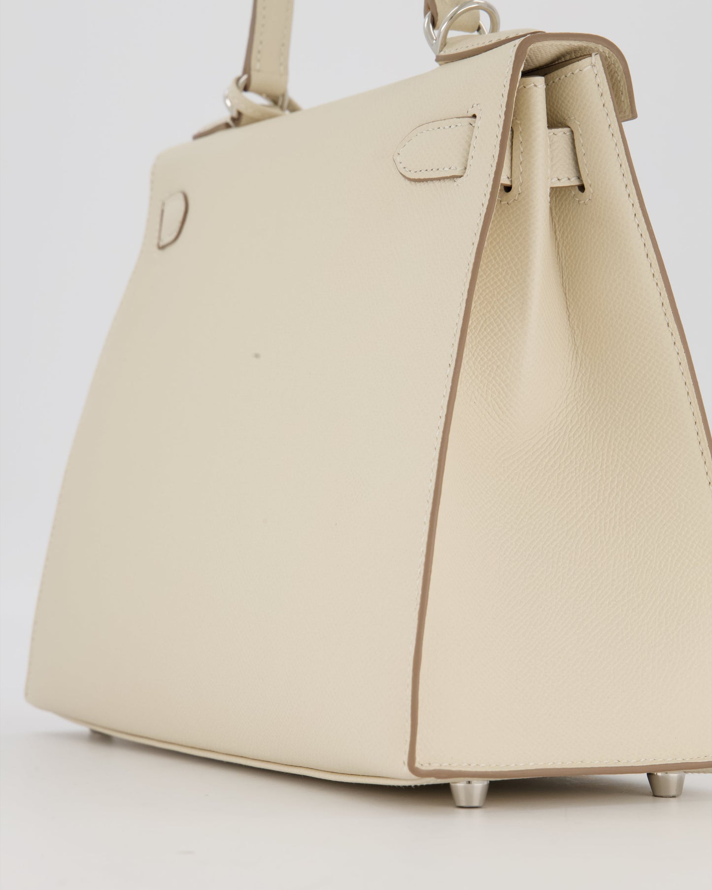 *HOT* Hermes Kelly 28 Sellier Bag in Craie Epsom Leather with Palladium Hardware