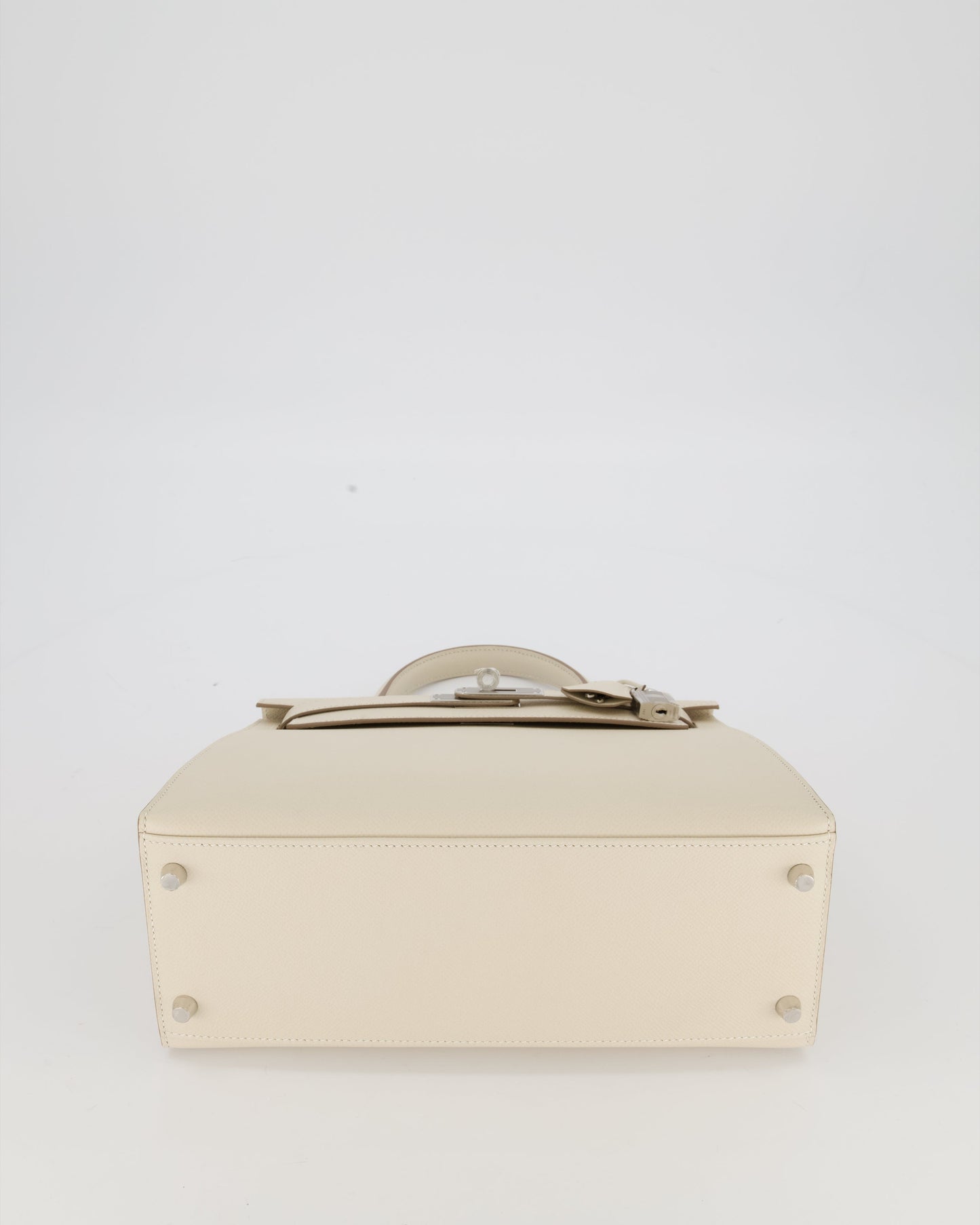 *HOT* Hermes Kelly 28 Sellier Bag in Craie Epsom Leather with Palladium Hardware