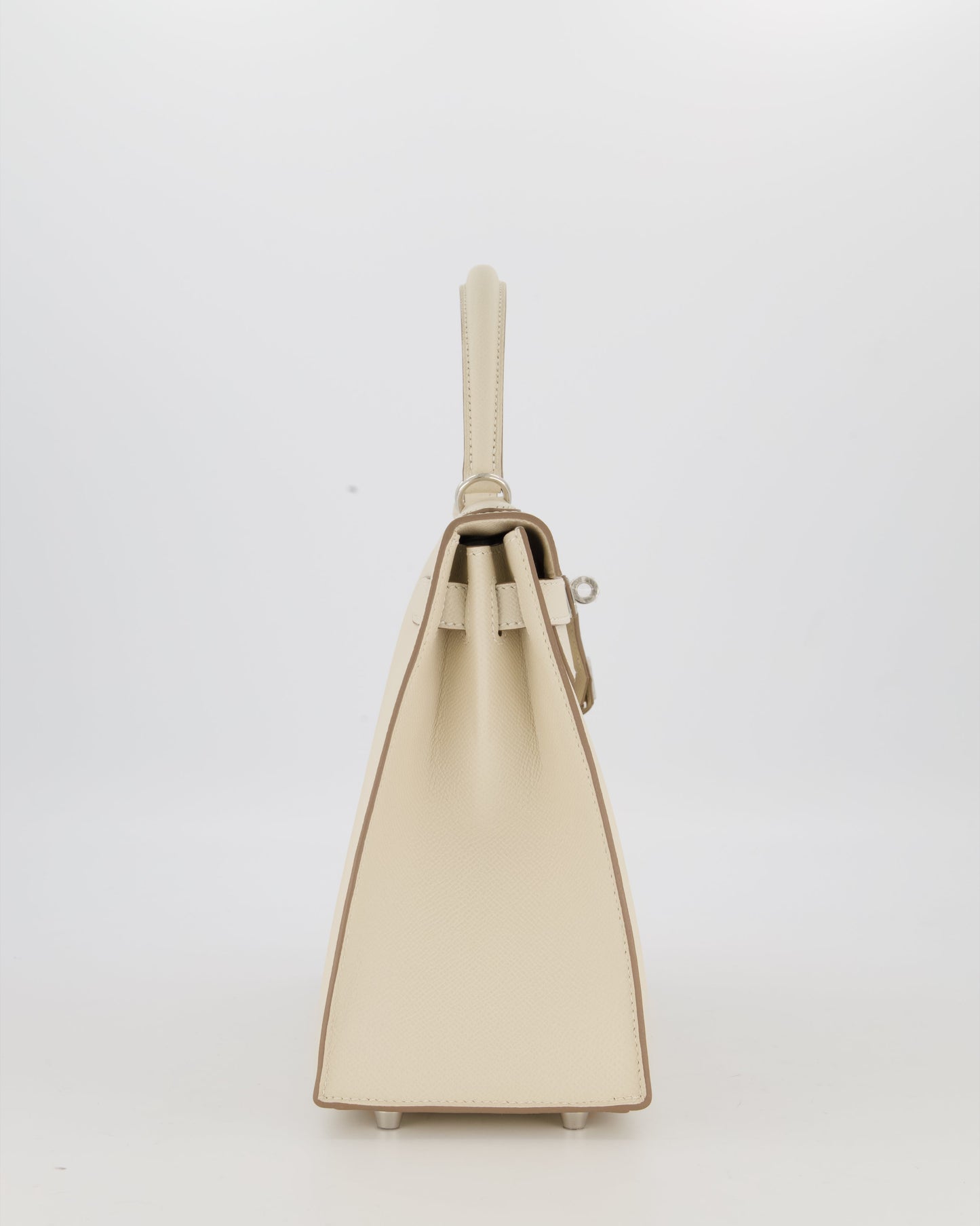 *HOT* Hermes Kelly 28 Sellier Bag in Craie Epsom Leather with Palladium Hardware