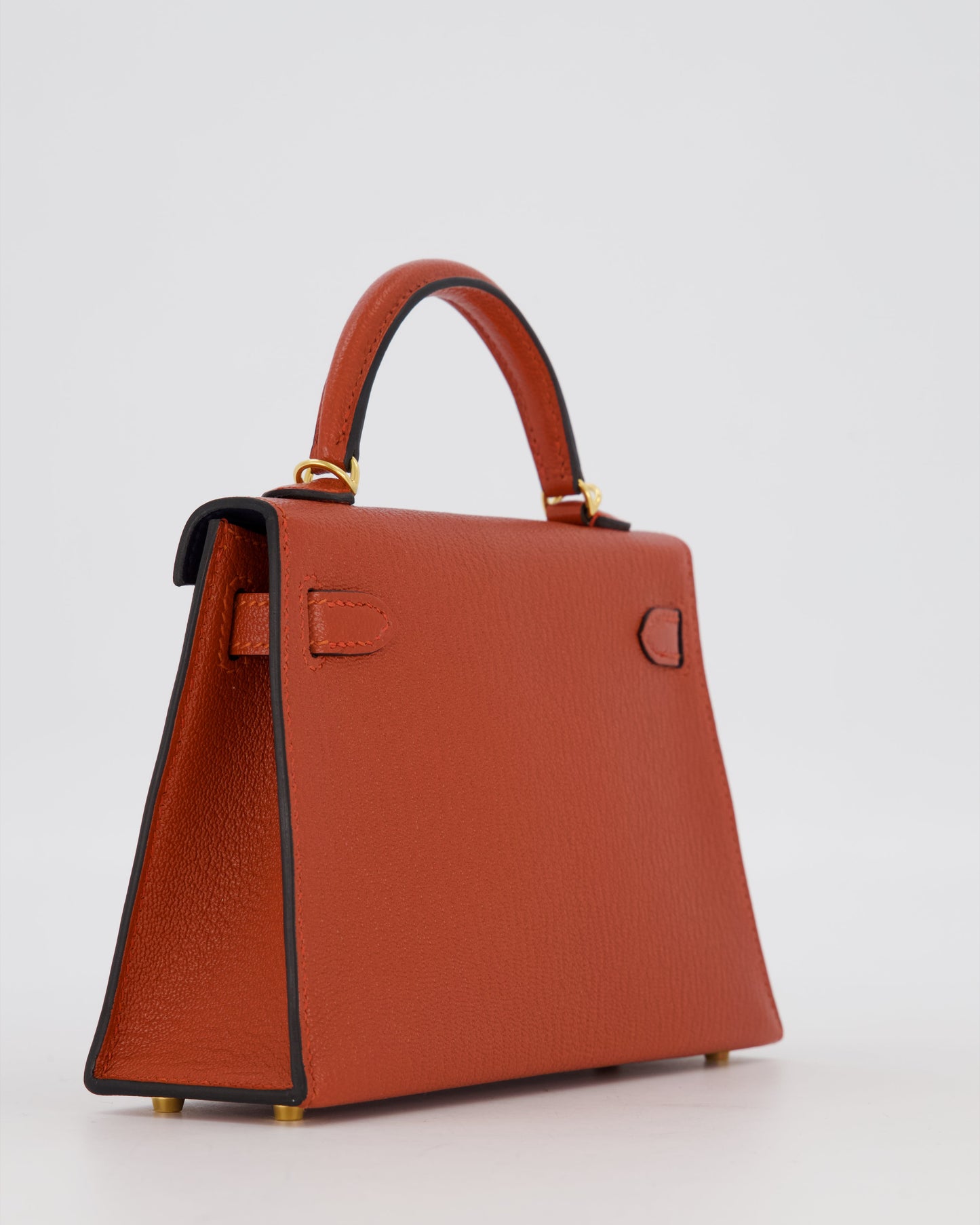 *SUPER RARE* Hermes HSS Mini Kelly II 20 Bag in Brique & Bleu Indigo Interior Chèvre Mysore Leather with Gold Hardware