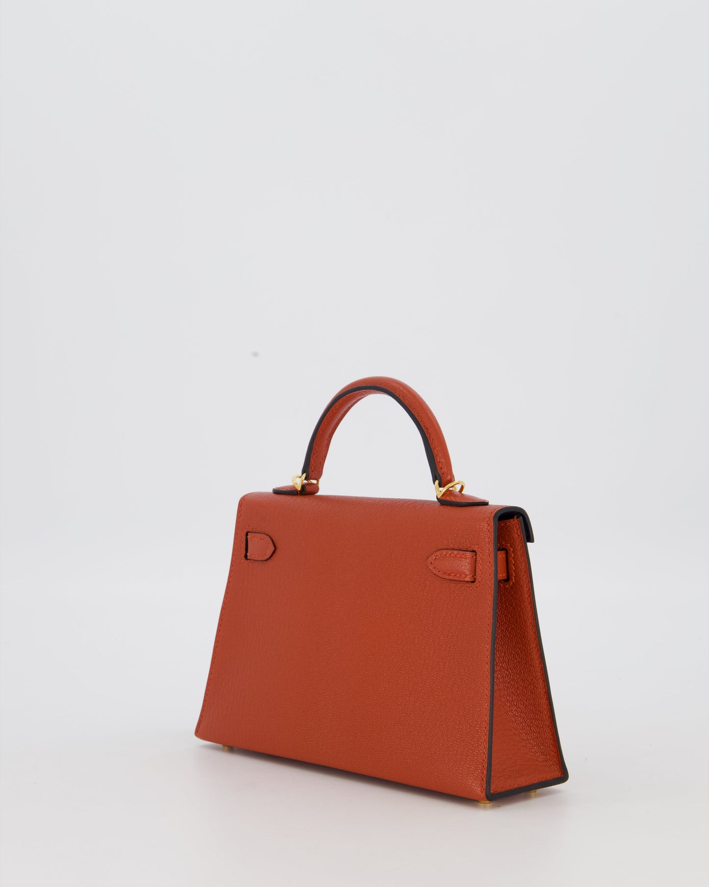 *SUPER RARE* Hermes HSS Mini Kelly II 20 Bag in Brique & Bleu Indigo Interior Chèvre Mysore Leather with Gold Hardware