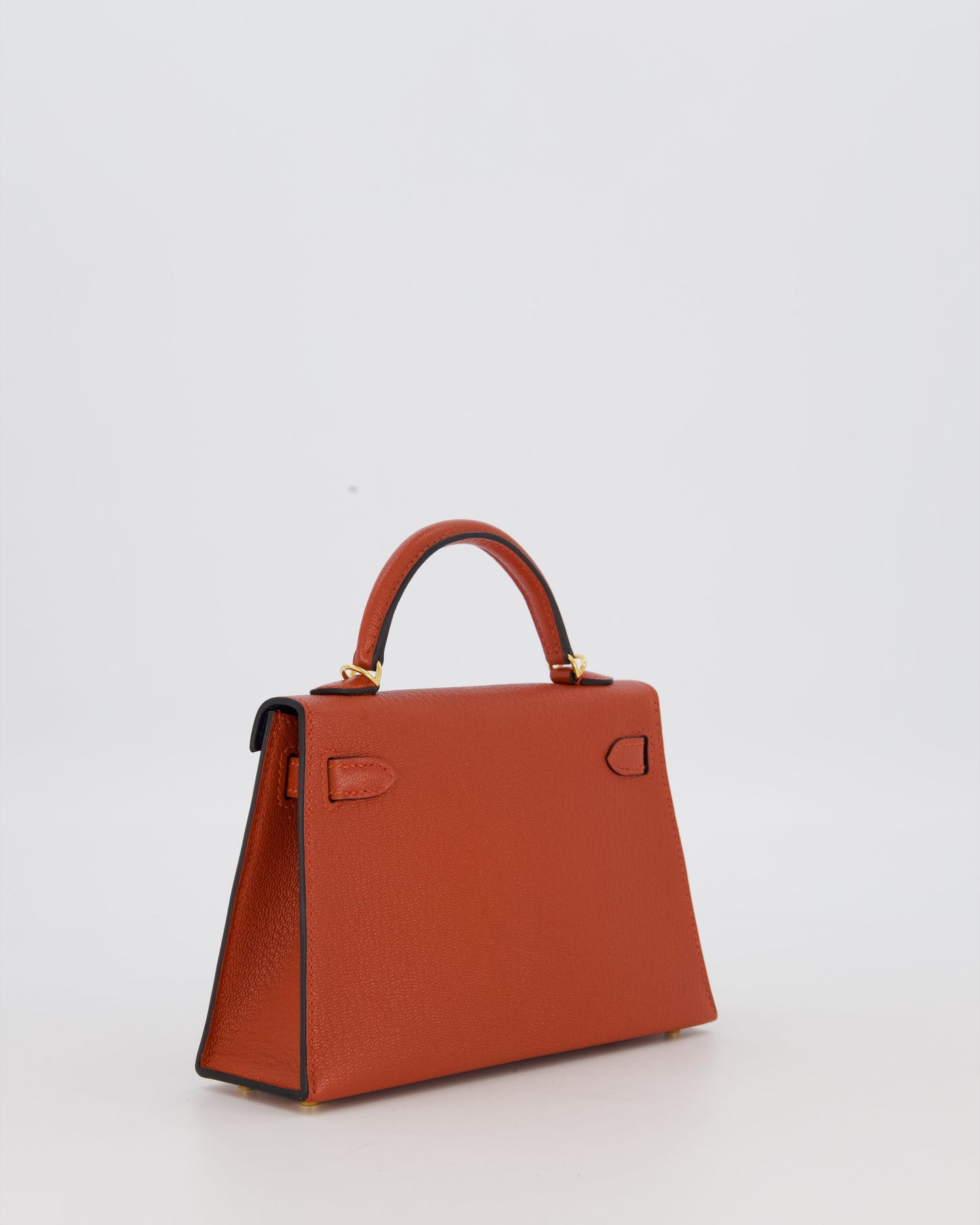 *SUPER RARE* Hermes HSS Mini Kelly II 20 Bag in Brique & Bleu Indigo Interior Chèvre Mysore Leather with Gold Hardware