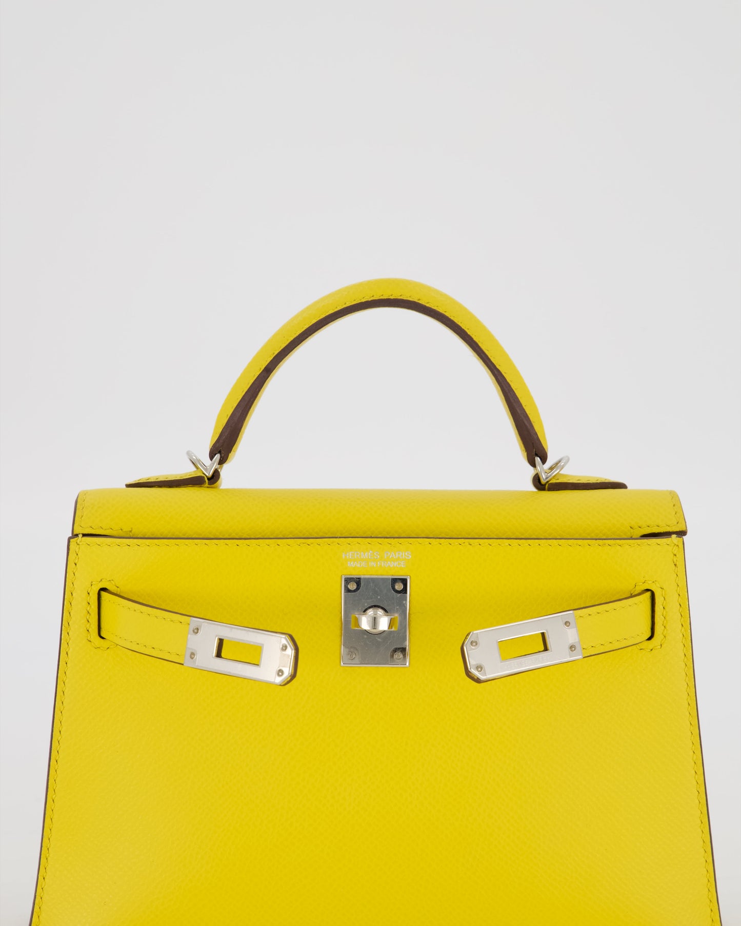 Hermes Mini Kelly II 20 Bag in Jaune De Naples Epsom Leather with Palladium Hardware