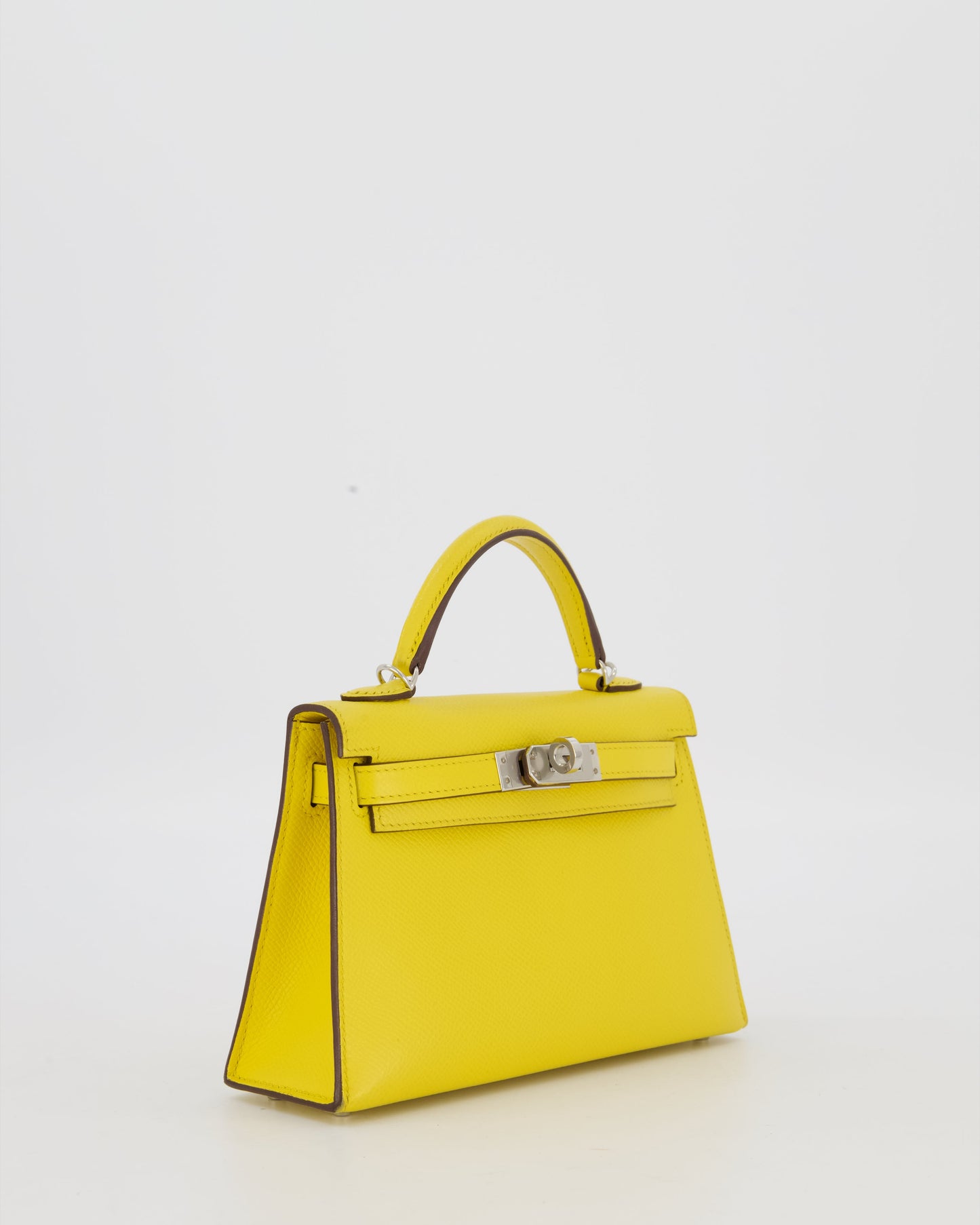 Hermes Mini Kelly II 20 Bag in Jaune De Naples Epsom Leather with Palladium Hardware