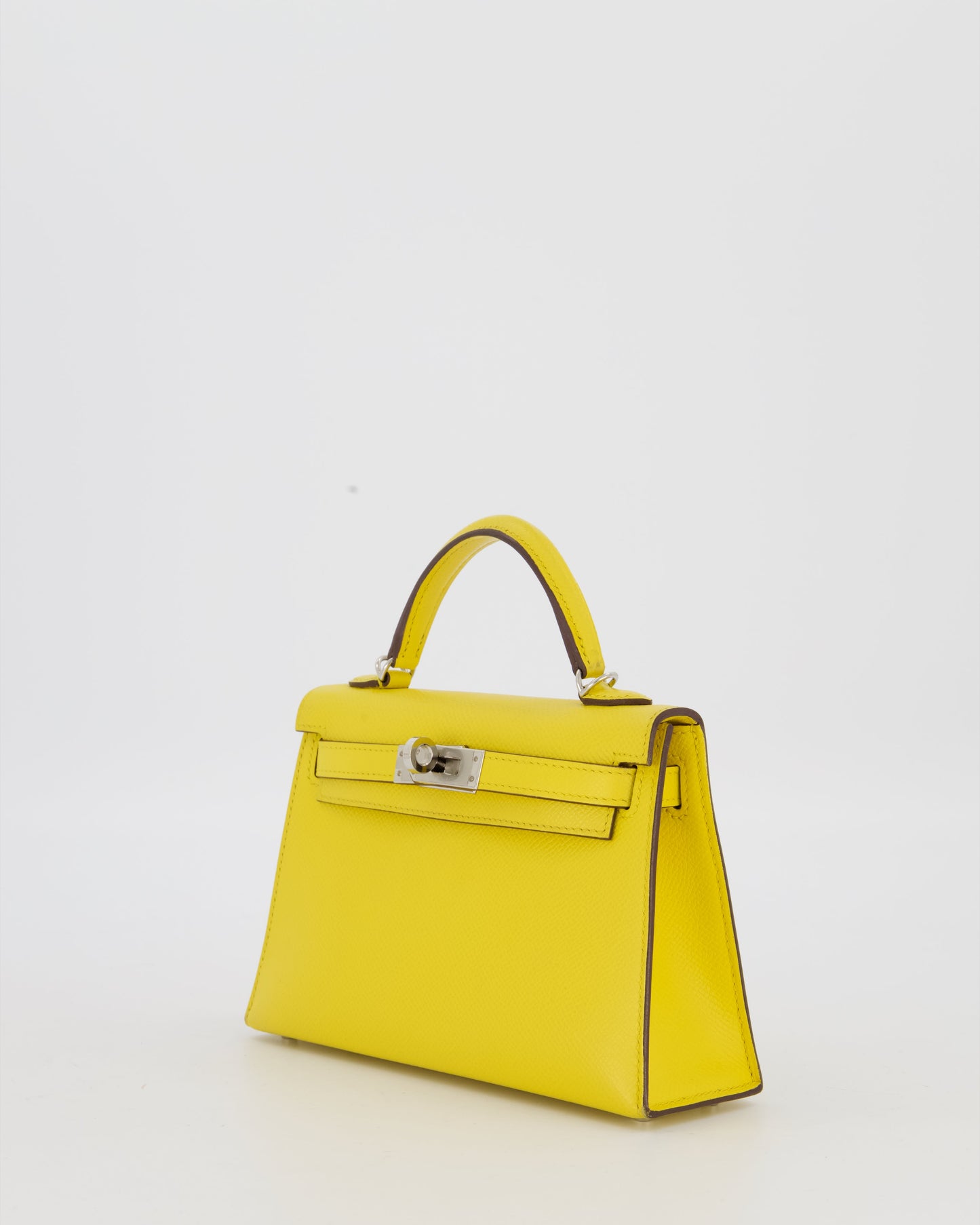 Hermes Mini Kelly II 20 Bag in Jaune De Naples Epsom Leather with Palladium Hardware