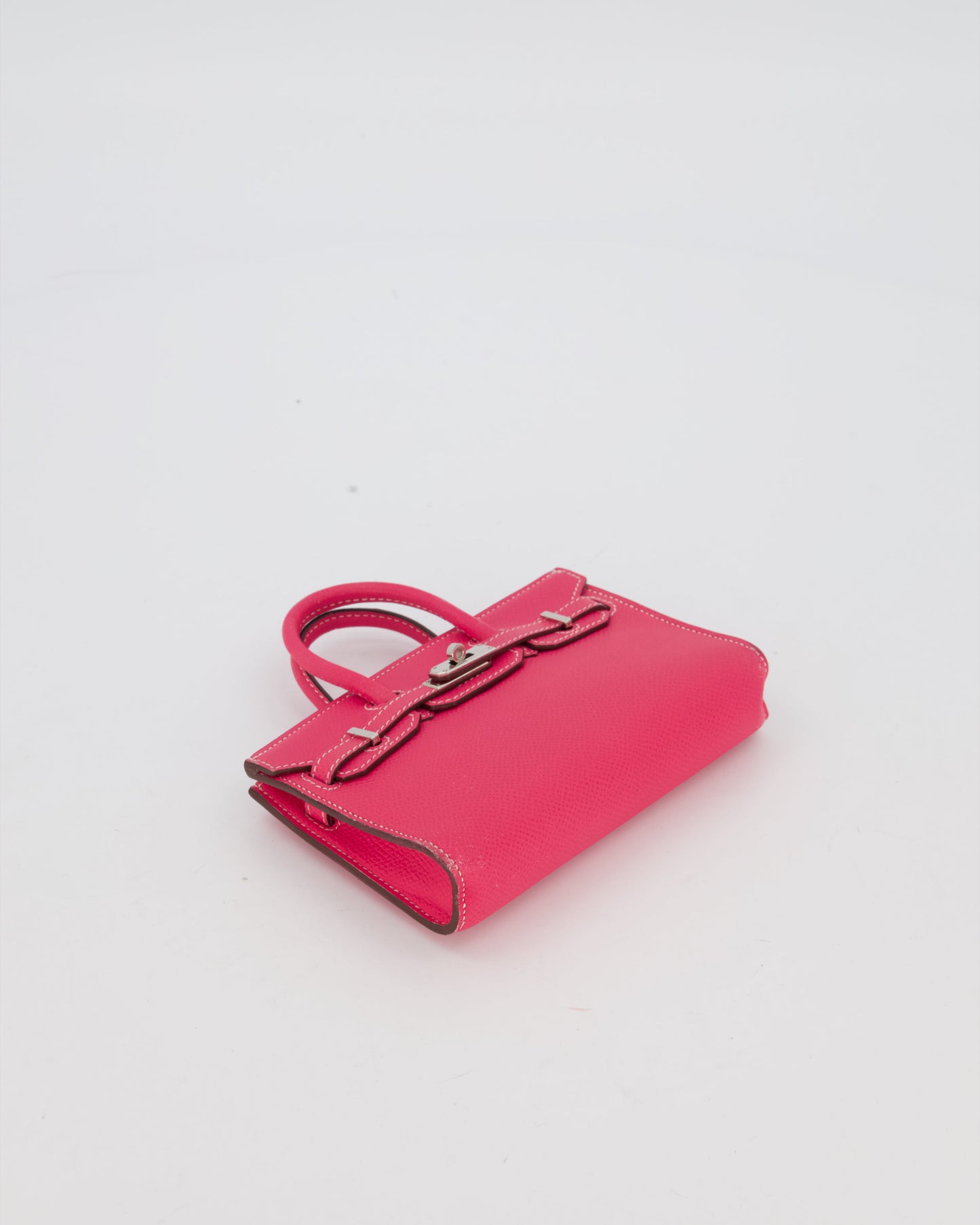 Hermes Micro Birkin 15 Bag in Rose Tyrien Epsom Leather with Palladium Hardware