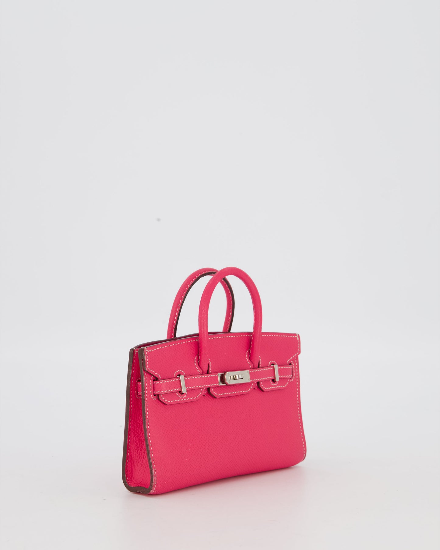 Hermes Micro Birkin 15 Bag in Rose Tyrien Epsom Leather with Palladium Hardware