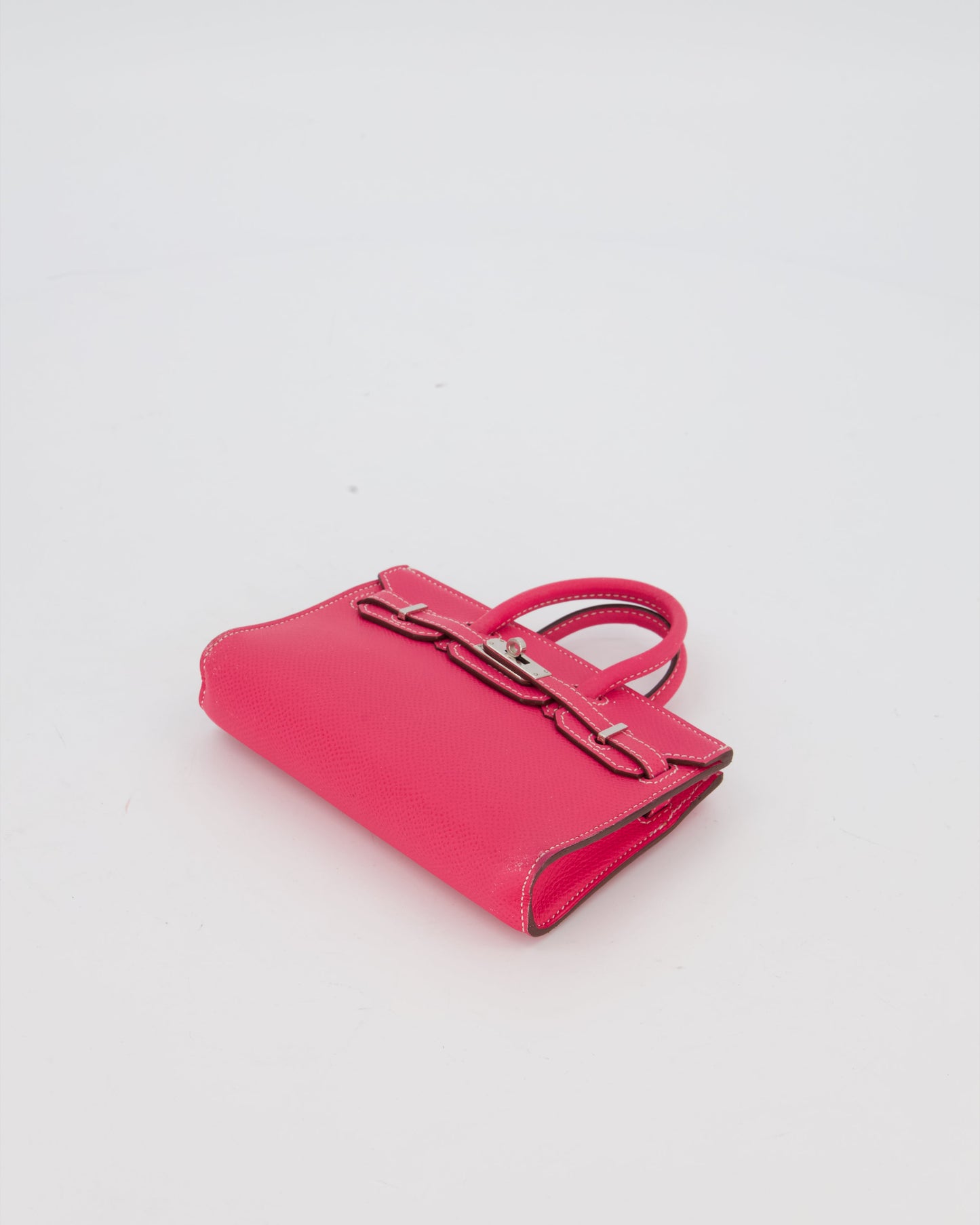 Hermes Micro Birkin 15 Bag in Rose Tyrien Epsom Leather with Palladium Hardware