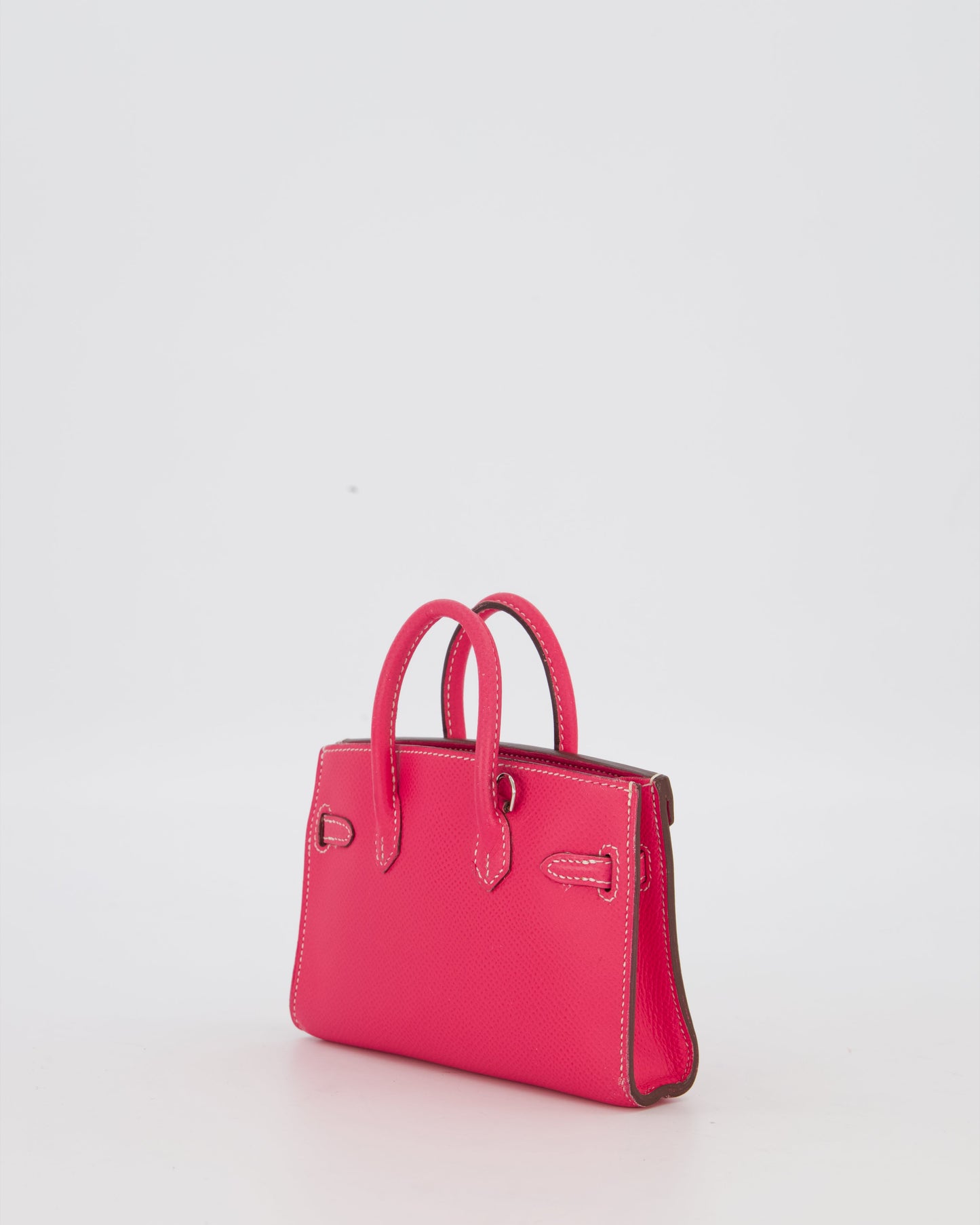 Hermes Micro Birkin 15 Bag in Rose Tyrien Epsom Leather with Palladium Hardware
