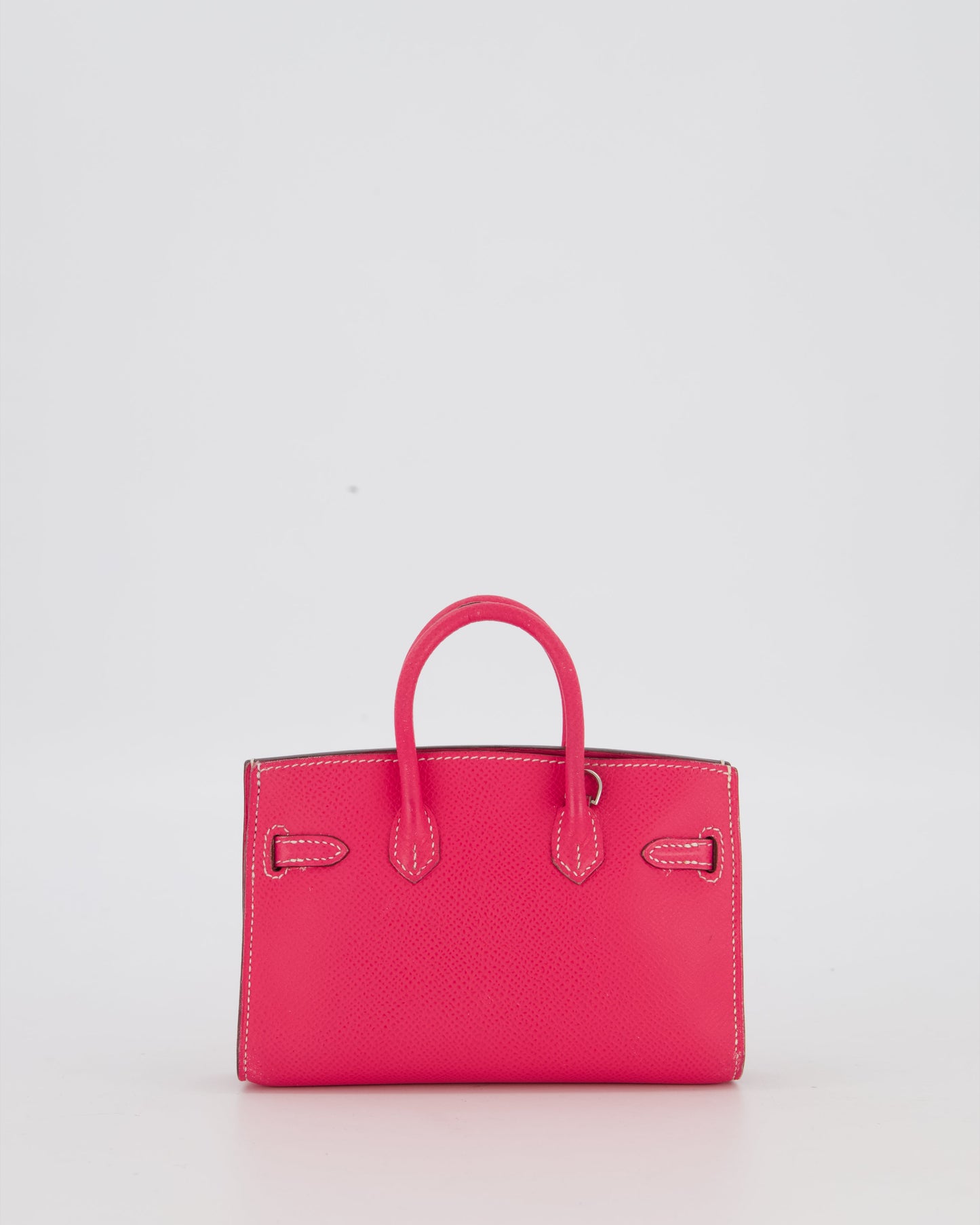 Hermes Micro Birkin 15 Bag in Rose Tyrien Epsom Leather with Palladium Hardware