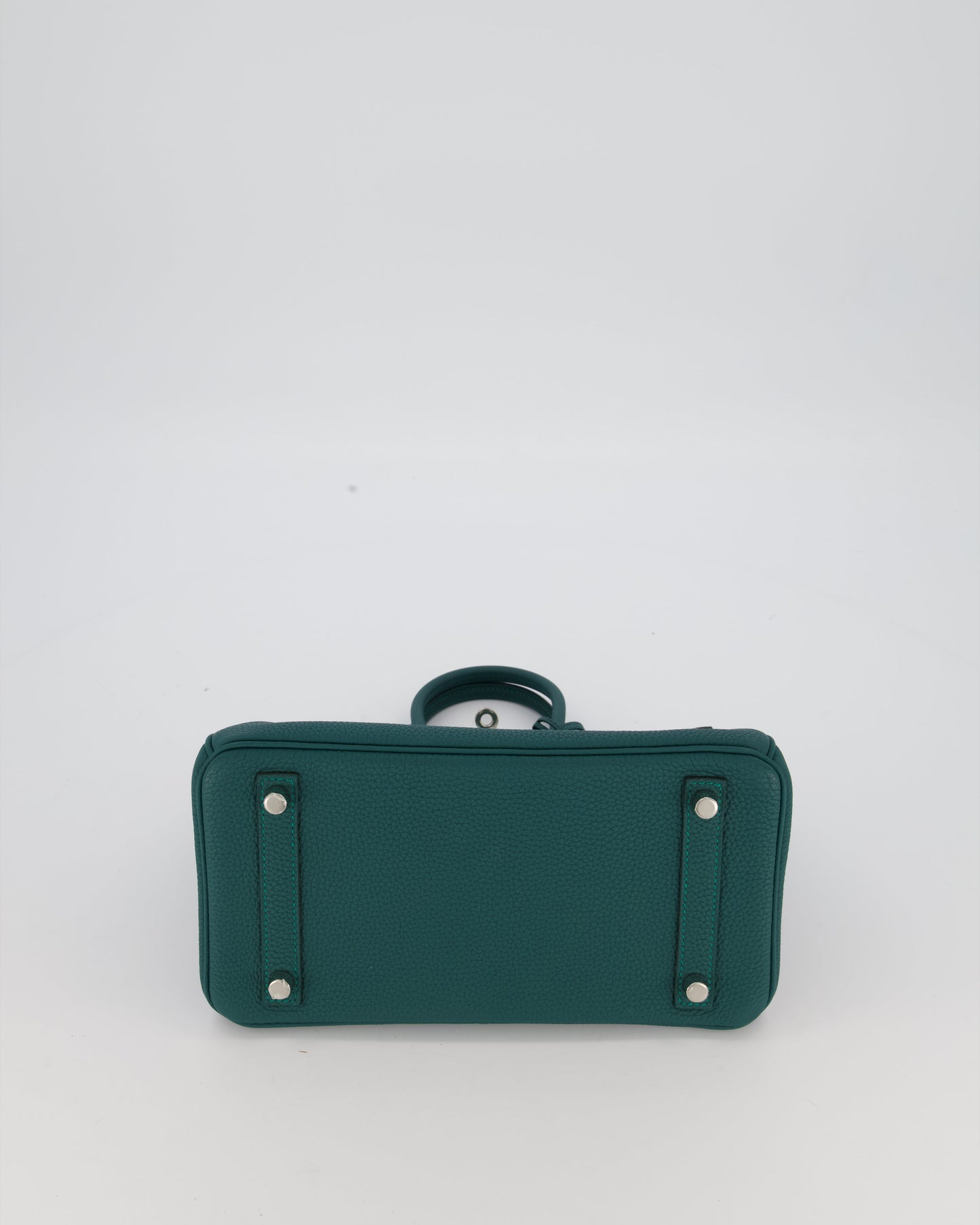 Hermes Birkin 25 Retourne Bag in Malachite Togo Leather with Palladium Hardware