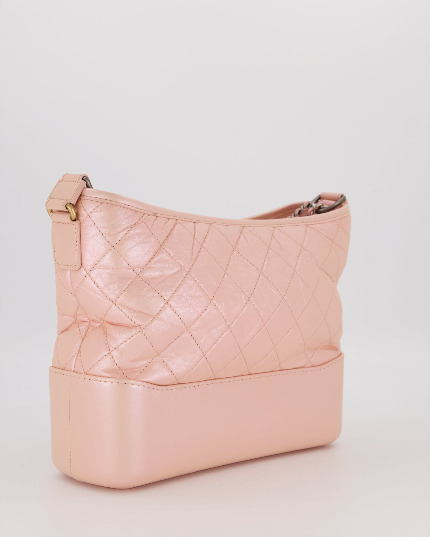 Chanel Large Gabrielle Bag in Light Pink Crumpled Calfskin Leather with Mixed Hardware