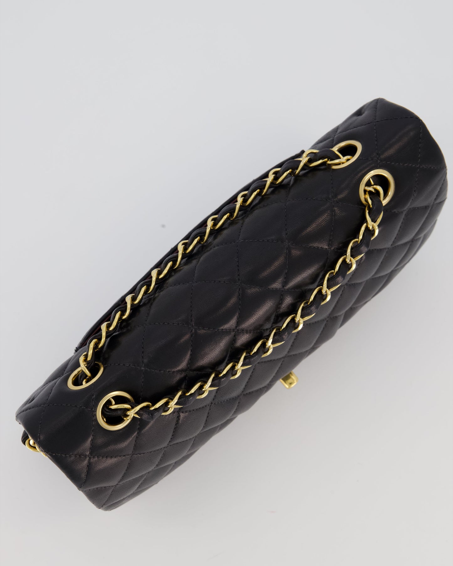 Chanel Black Vintage Medium Classic Double Flap Bag in Lambskin Leather with 24K Gold Hardware
